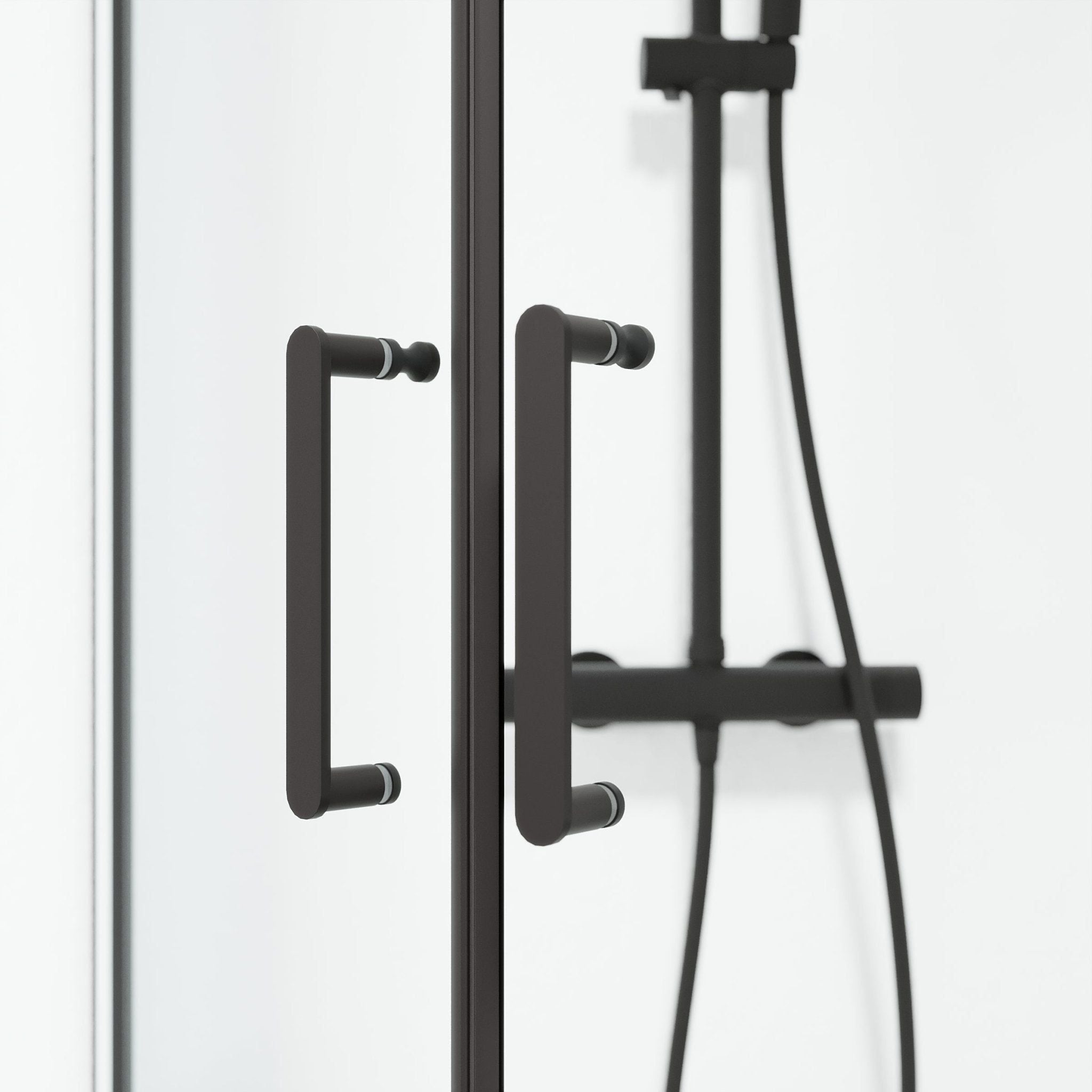 Shower enclosure semi - circular 80x80x195 cm - 6 mm clear nano glass - black profile - Sandefjord - MASTERSTORE - 8595677176254 - Shower Enclosures - 15-080-01-02-00 - 8595677176254