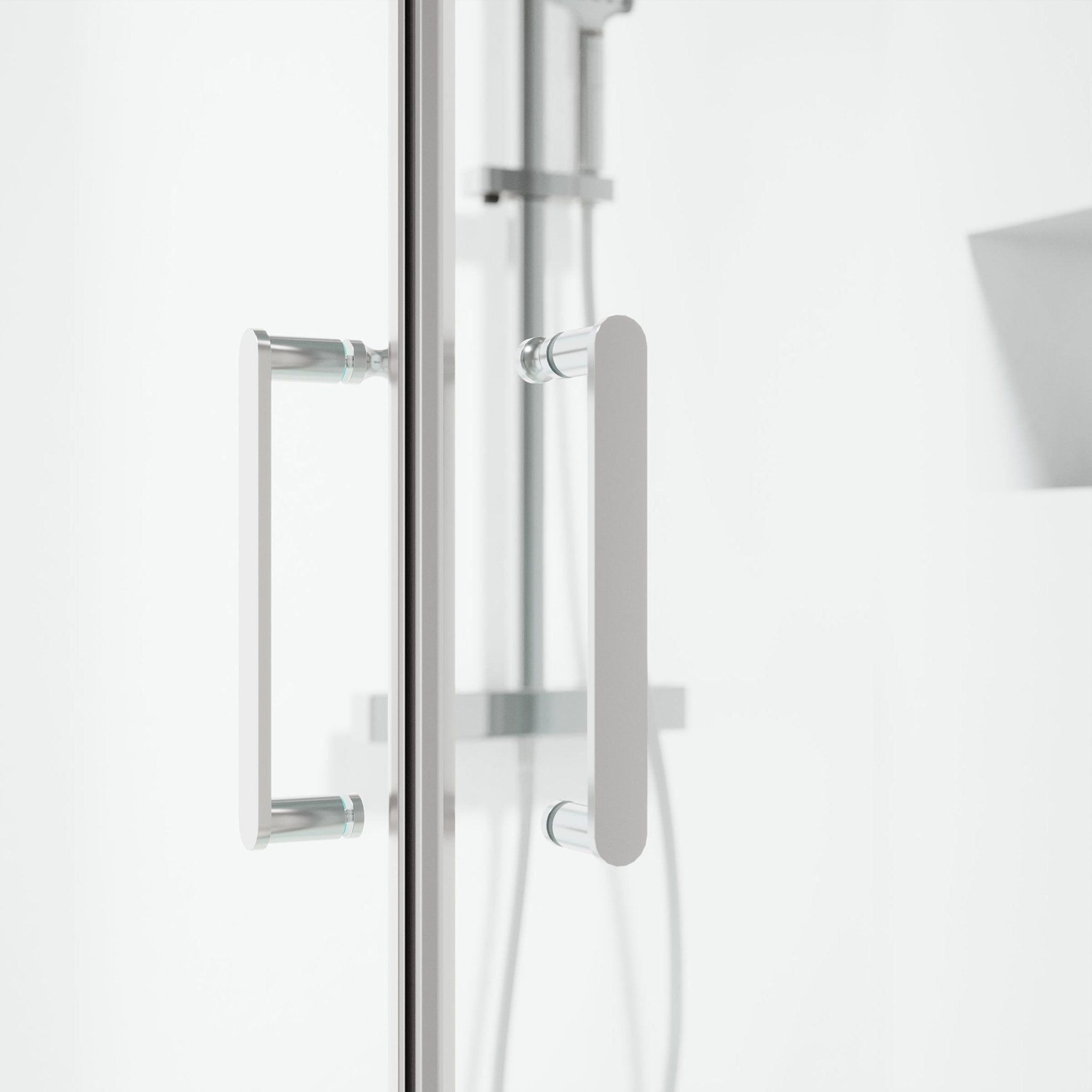 Shower enclosure square 80x80x195 cm - 6 mm clear nano glass - chrome profile - Sandefjord - MASTERSTORE - 8595677176285 - Shower Enclosures - 15-080-02-60-00 - 8595677176285