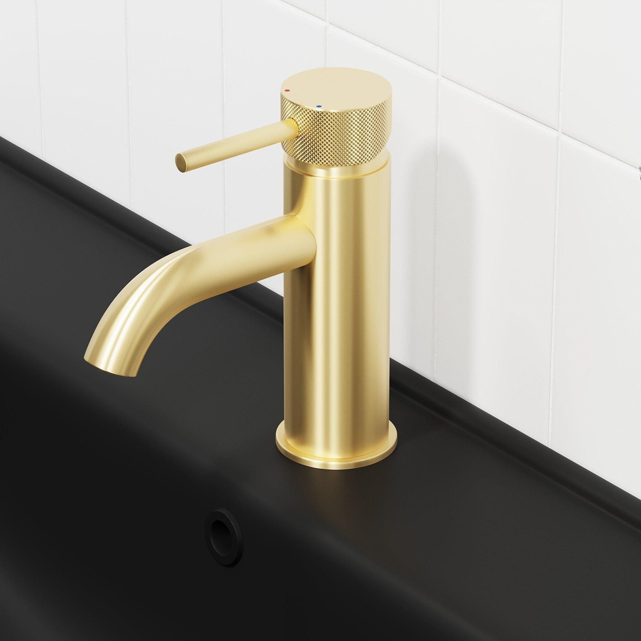 Washbasin faucet round 15.7 cm - matt brushed brass - Anholt - MASTERSTORE - 8595677177282 - Washbasin Mixers - 28-005-03-70-00 - 8595677177282