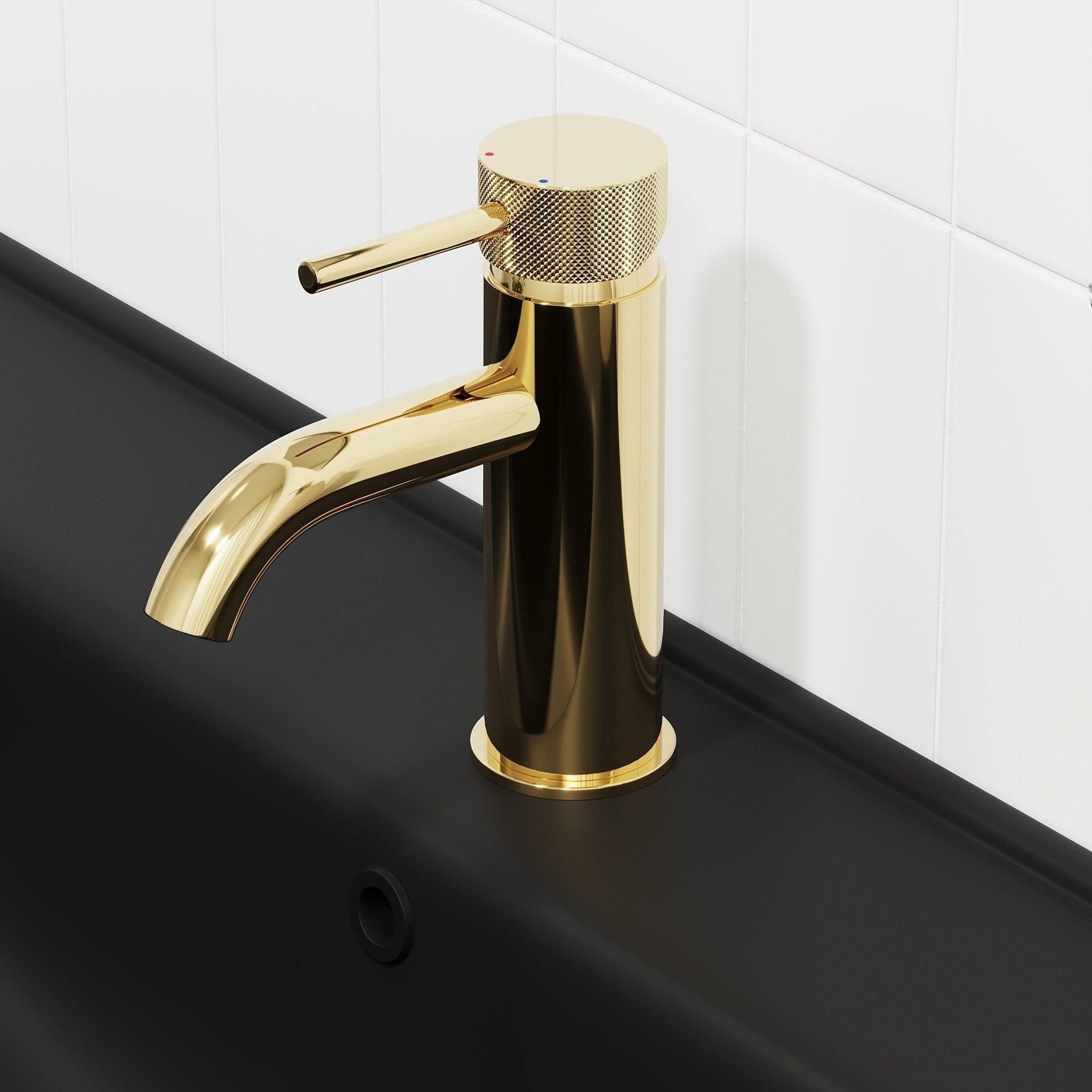 Tvättställsblandare rund 15,7 cm - matt borstad mässing - Anholt - Tvättställsblandare - Washbasin faucet round 15.7 cm - matt brushed brass - Anholt - MASTERSTORE - 8595677177282 - Washbasin Mixers - 28 - 005 - 03 - 70 - 00 - 8595677177282 -