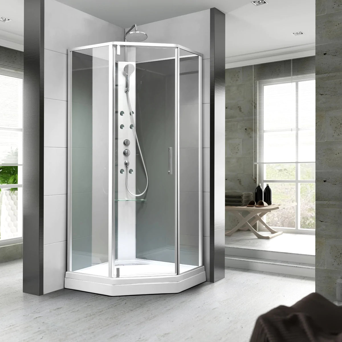 Marienlyst, Shower Cabin Set - Code, Glass Clear - 90 cm - MASTERSTORE - 8595677177404 - Shower Cabin Set - Code - 20 - 090 - 02 - 50 - 40 - 8595677177404