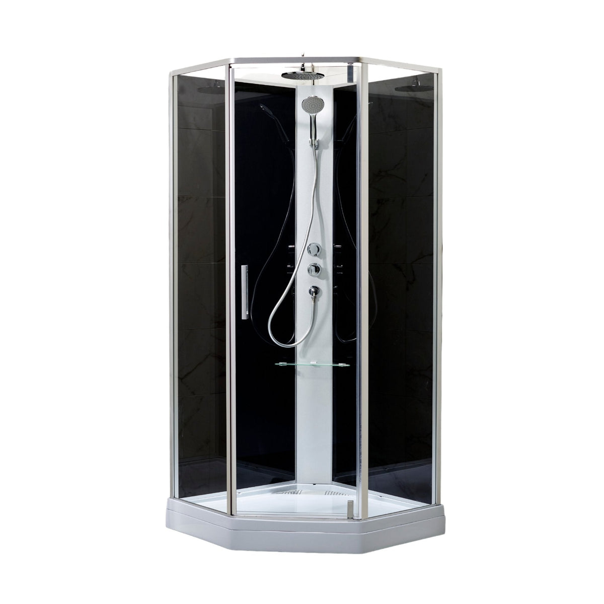 Marienlyst, Shower Cabin Set - Code, Glass Clear - 100 cm - MASTERSTORE - 8595677177435 - Shower Cabin Set - Code - 20 - 100 - 01 - 50 - 40 - 8595677177435