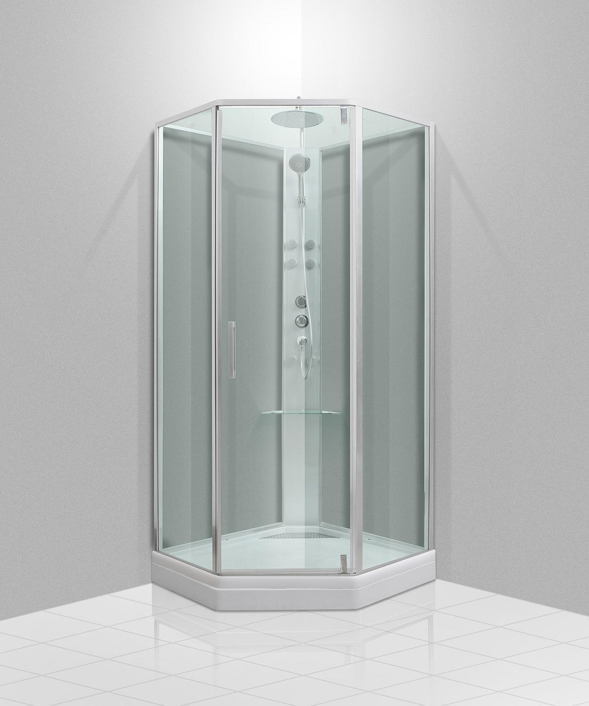 Marienlyst, Shower Cabin Set - Code, Glass Clear - 100 cm - MASTERSTORE - 8595677177435 - Shower Cabin Set - Code - 20 - 100 - 01 - 50 - 40 - 8595677177435