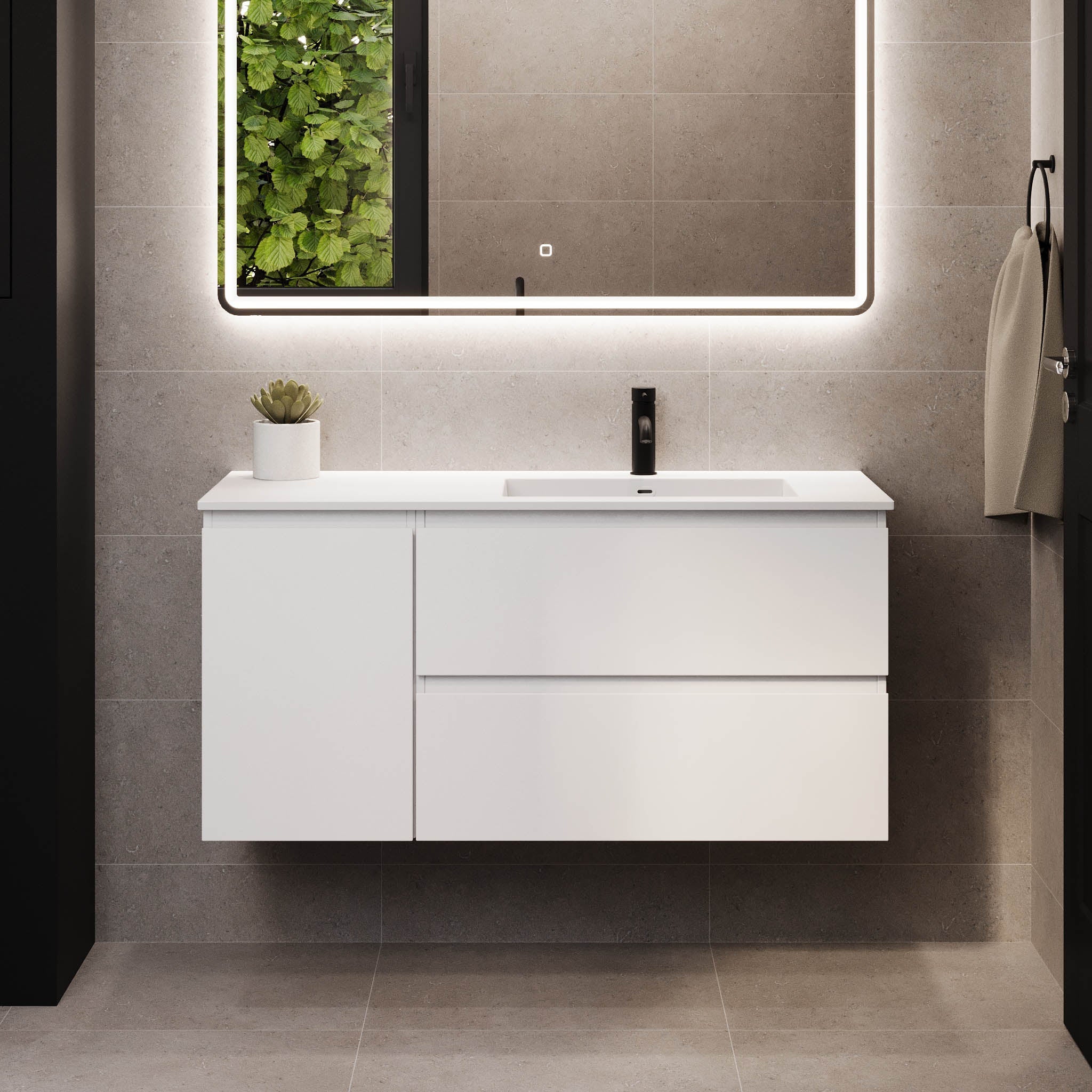 Sifjord, Furniture Set - Code, White Mat - 115 cm - MASTERSTORE - 8595677180077 - Furniture Set - Code - 73 - 115 - 53 - 01 - 40 - 8595677180077