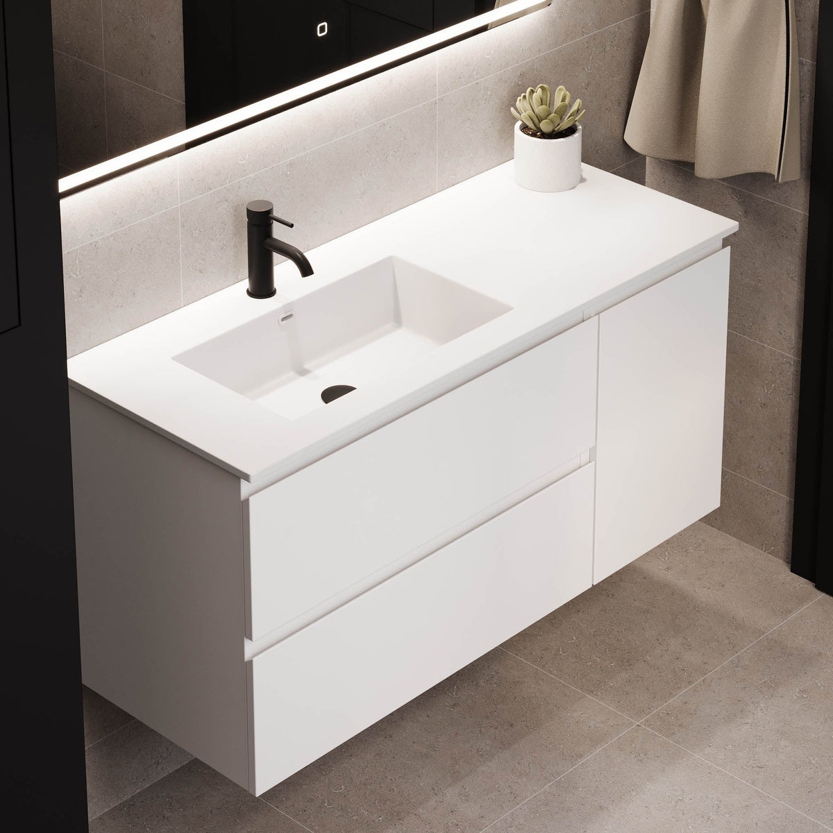Sifjord, Furniture Set - Code, White Mat - 120 cm - MASTERSTORE - 8595677180091 - Furniture Set - Code - 73 - 120 - 52 - 01 - 40 - 8595677180091