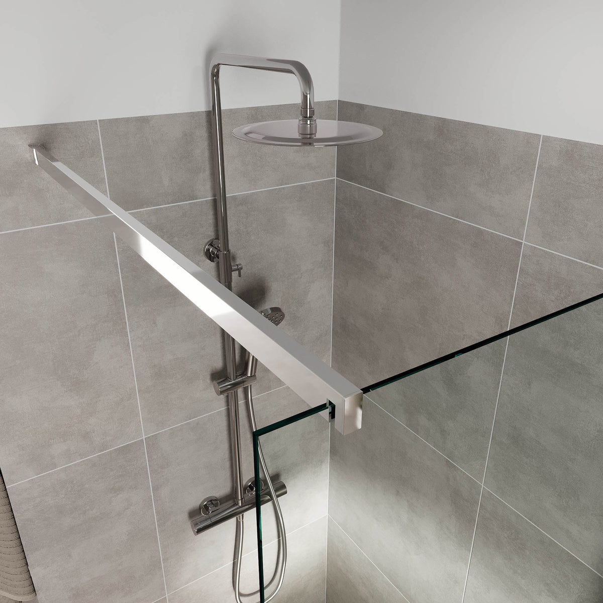 Sandefjord, Shower Wall, Clear/Chrome - 90 cm - MASTERSTORE - 8595677180466 - Shower Wall - 42 - 090 - 07 - 60 - 00 - 8595677180466