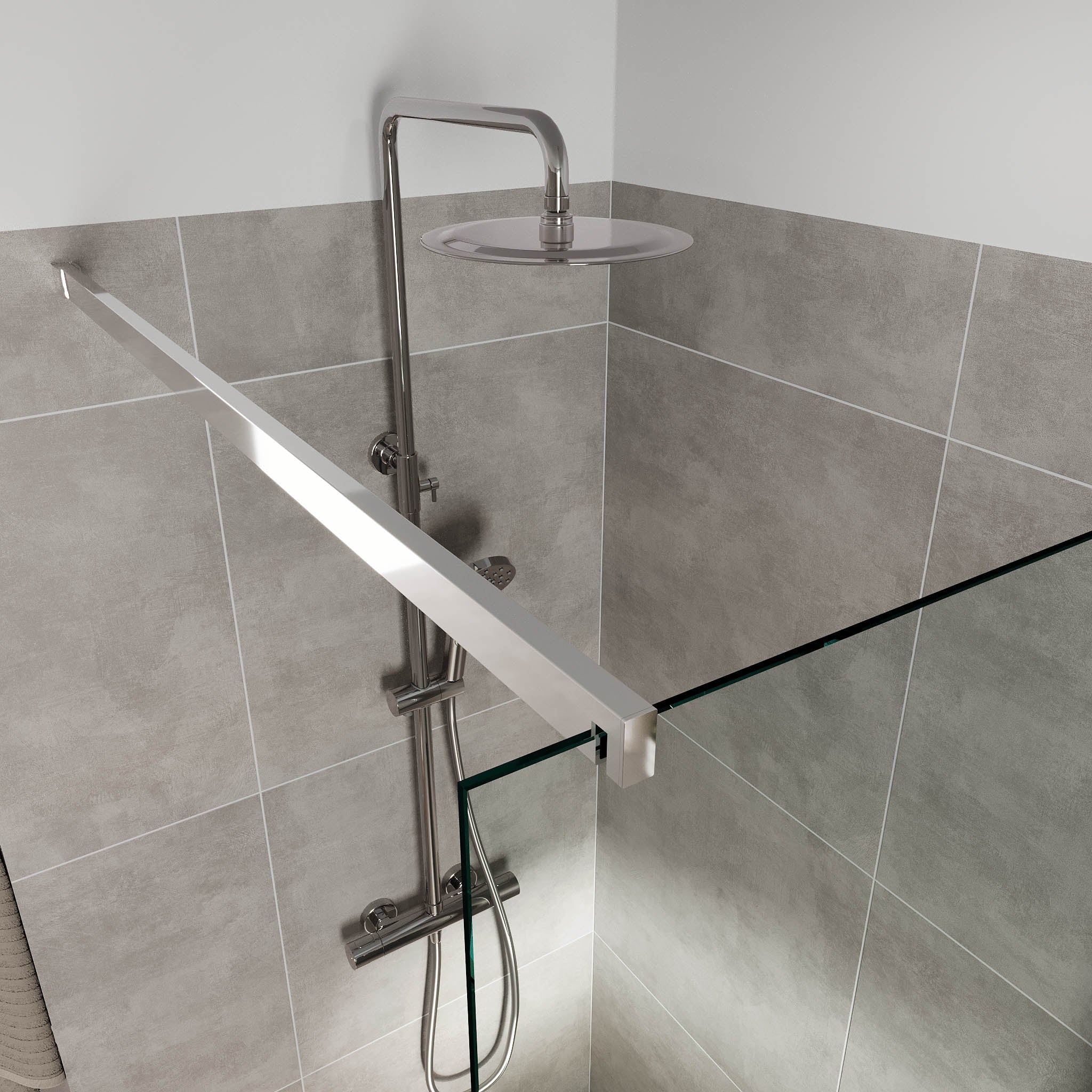 Sandefjord, Shower Wall, Clear/Chrome - 90 cm - MASTERSTORE - 8595677180466 - Shower Wall - 42-090-07-60-00 - 8595677180466