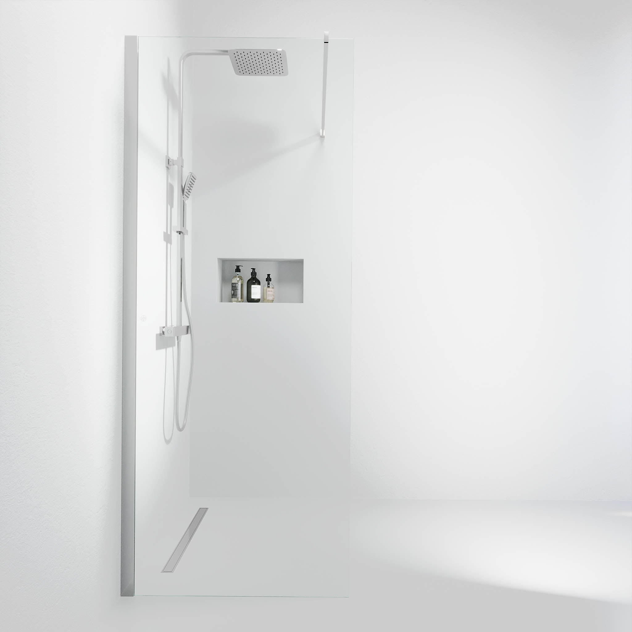 Sandefjord, Shower Wall, Clear/Chrome - 90 cm - MASTERSTORE - 8595677180466 - Shower Wall - 42 - 090 - 07 - 60 - 00 - 8595677180466