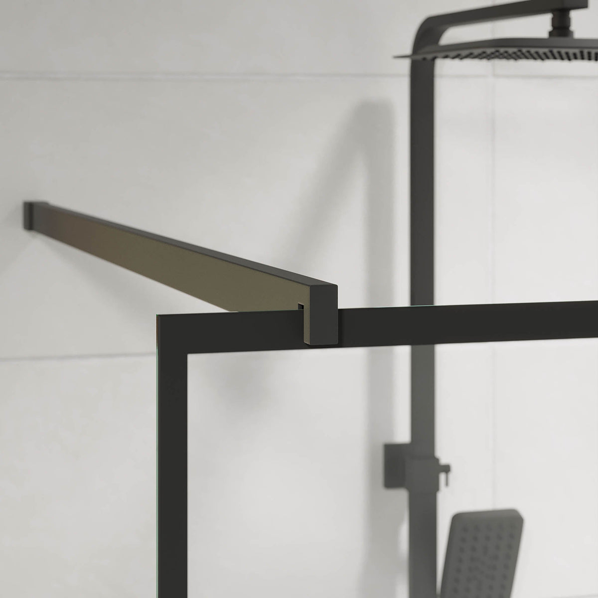 Sandefjord, Shower Wall, Clear/Black - 90 cm - MASTERSTORE - 8595677180473 - Shower Wall - 42 - 090 - 07 - 02 - 00 - 8595677180473