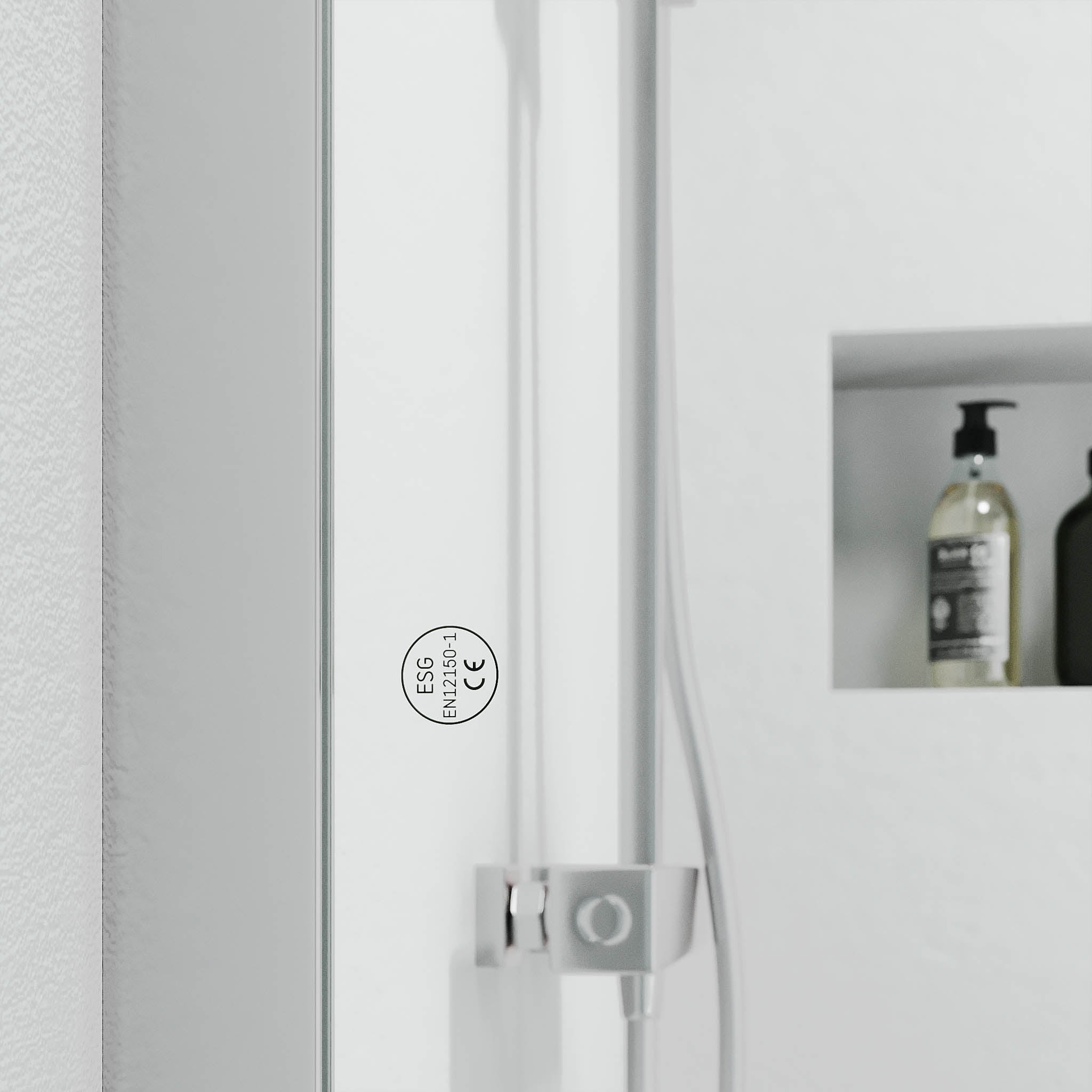 Sandefjord duschvägg, Krom Profil, Klart glas