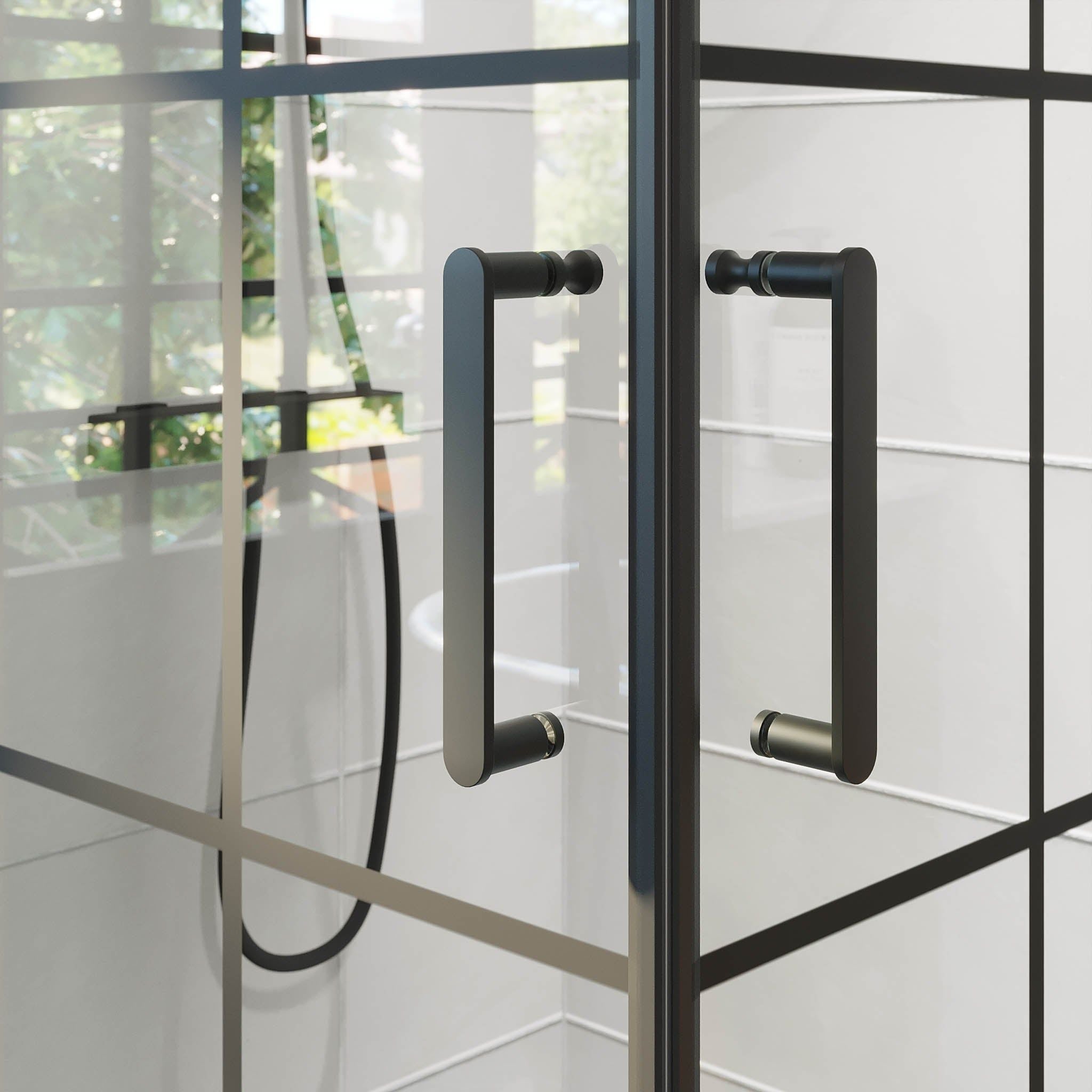 Duschhörna fyrkantig 90x90x195 cm - 5 mm klart nanoglas med svarta spröjs - svart profil - Sandefjord - Duschhörn - Shower enclosure square 90x90x195 cm - 5 mm clear nano glass with black bars - black profile - Sandefjord - MASTERSTORE - 8595677180510 - Shower Enclosures - 42 - 090 - 09 - 02 - 00 - 8595677180510 -
