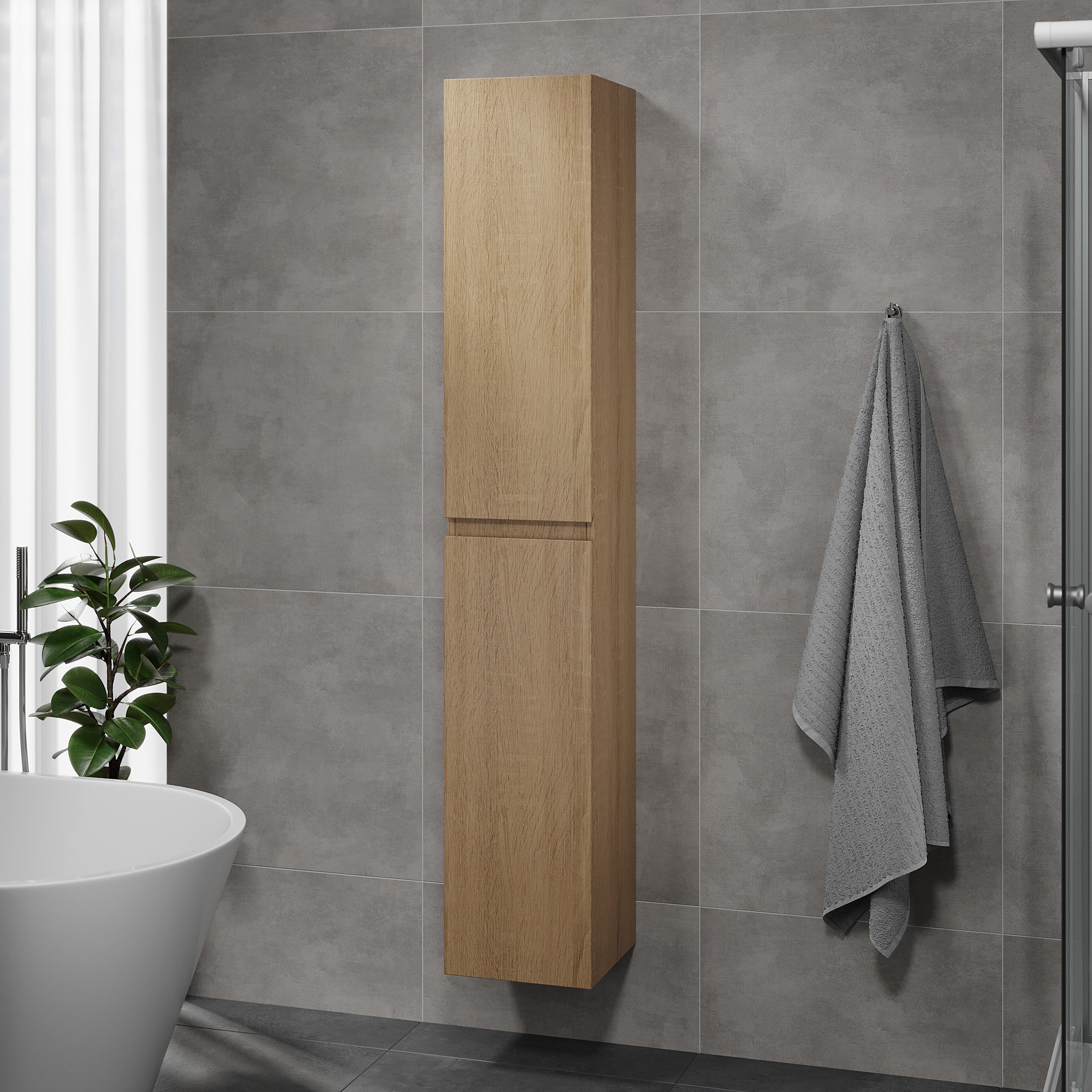 Högskåp - 30x31x174 cm - 2 dörrar - ek - Kenwood - Högskåp - Kenwood, High Cabinet, Oak - 30 cm - MASTERSTORE - 8595677180725 - High Cabinet - 04 - 030 - 64 - 86 - 01 - 8595677180725 -