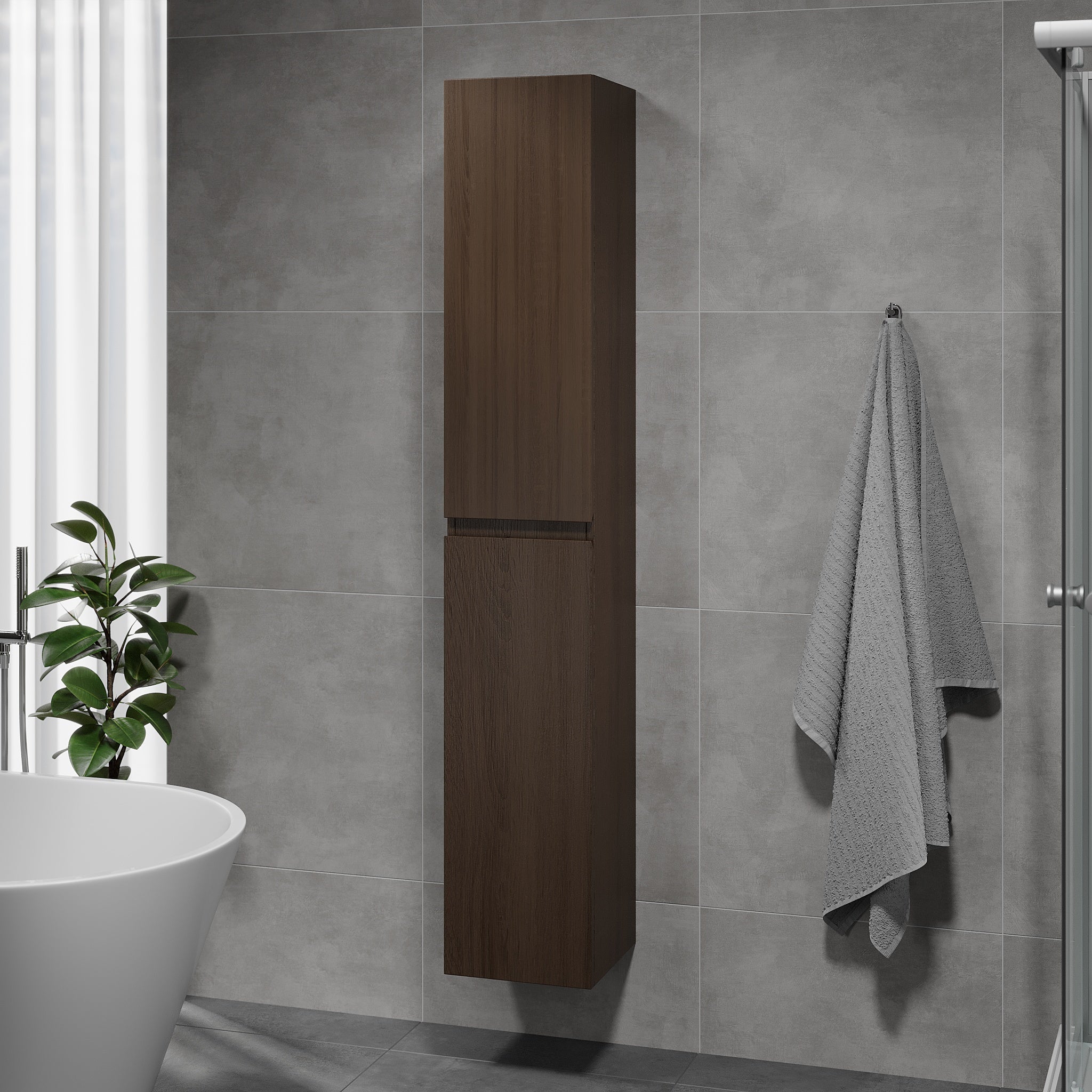 Högskåp - 30x31x174 cm - 2 dörrar - valnöt - Kenwood - Högskåp - Kenwood, High Cabinet, Walnut - 30 cm - MASTERSTORE - 8595677180732 - High Cabinet - 04 - 030 - 64 - 84 - 01 - 8595677180732 -