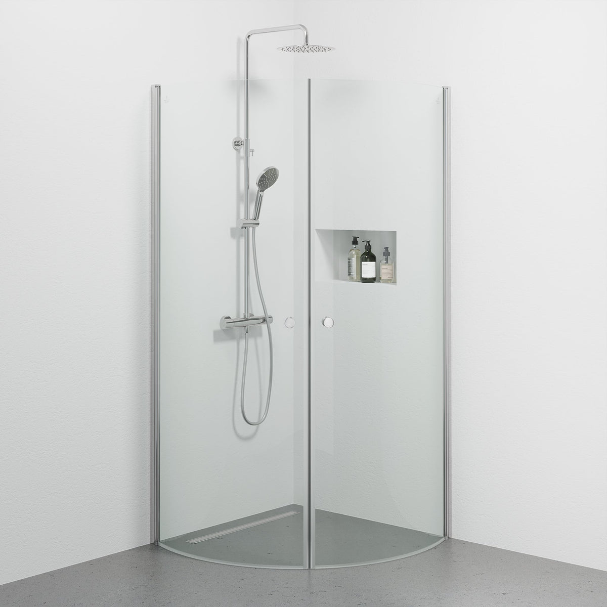 Tulsa, Shower Enclosure, Chrome - 90 cm - MASTERSTORE - 8595677180749 - Shower Enclosure - 42 - 090 - 10 - 60 - 02 - 8595677180749