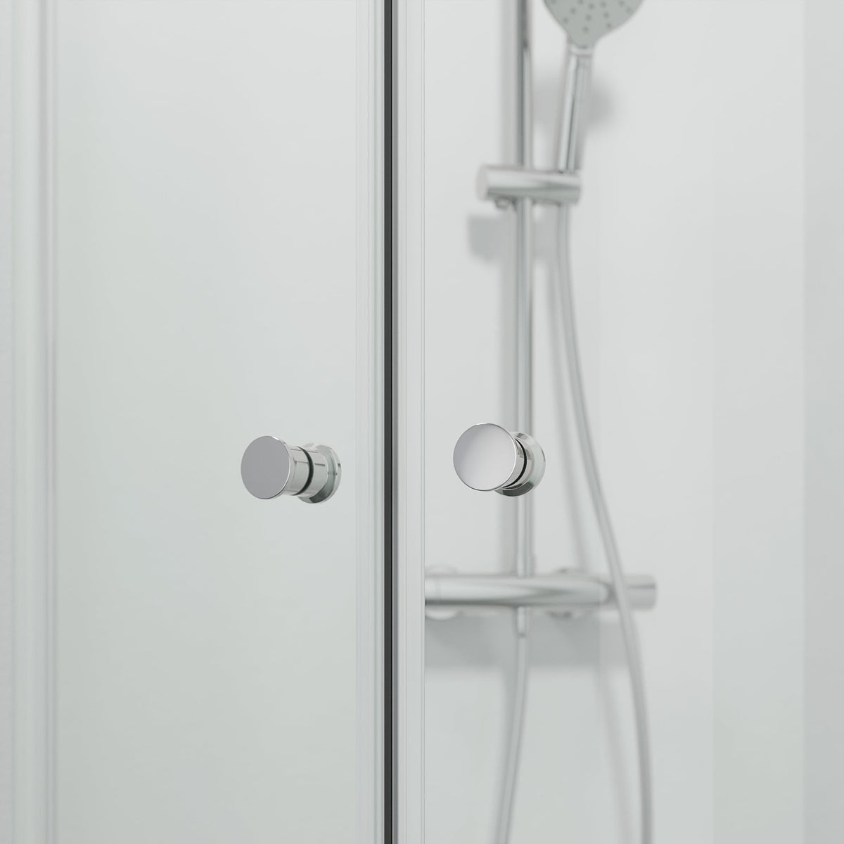 Duschkabin halvrund 90x90x190 cm - 5 mm klarglas - Krom profil - Tulsa