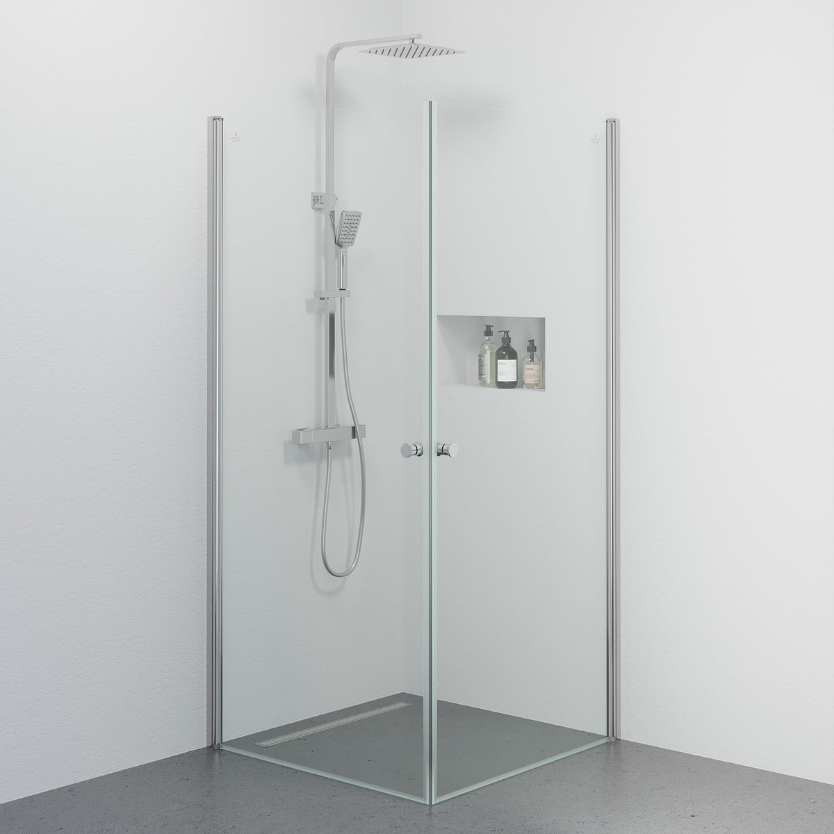 Tulsa, Shower Enclosure, Chrome - 90 cm - MASTERSTORE - 8595677180763 - Shower Enclosure - 42 - 090 - 11 - 60 - 02 - 8595677180763