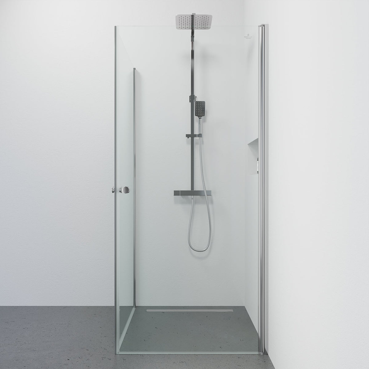 Tulsa, Shower Enclosure, Chrome - 90 cm - MASTERSTORE - 8595677180763 - Shower Enclosure - 42 - 090 - 11 - 60 - 02 - 8595677180763