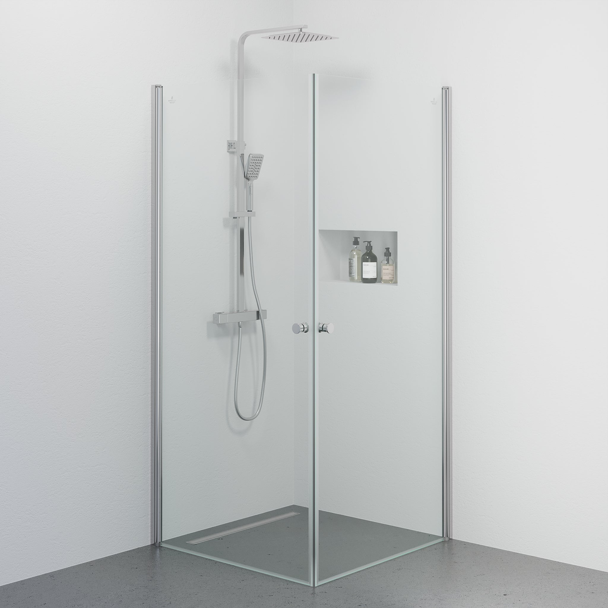 Duschhörna fyrkantig 90x90x190 cm - 5 mm klarglas - kromprofil - Tulsa - Duschhörn - Tulsa, Shower Enclosure, Chrome - 90 cm - MASTERSTORE - 8595677180763 - Shower Enclosure - 42 - 090 - 11 - 60 - 02 - 8595677180763 -
