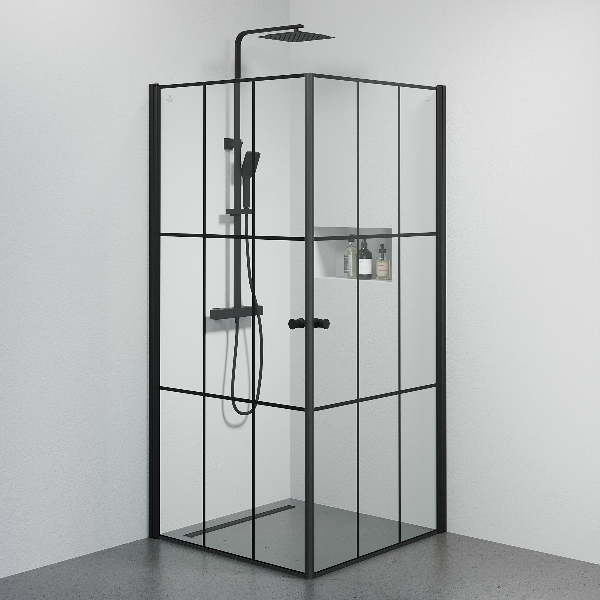 Duschhörna fyrkantig 90x90x190 cm - 5 mm klarglas med svarta spröjs - svart profil - Tulsa - Duschhörn - Tulsa, Shower Enclosure, Black Mat - 90 cm - MASTERSTORE - 8595677180787 - Shower Enclosure - 42 - 090 - 12 - 02 - 02 - 8595677180787 -
