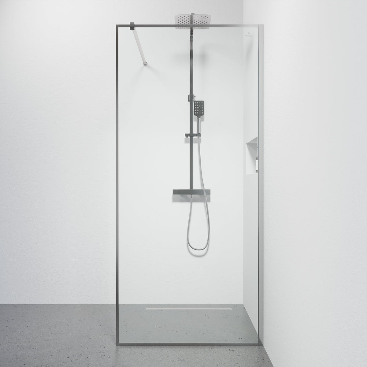 Tulsa, Shower Wall, Chrome - 90 cm - MASTERSTORE - 8595677180794 - Shower Wall - 42 - 090 - 13 - 60 - 02 - 8595677180794
