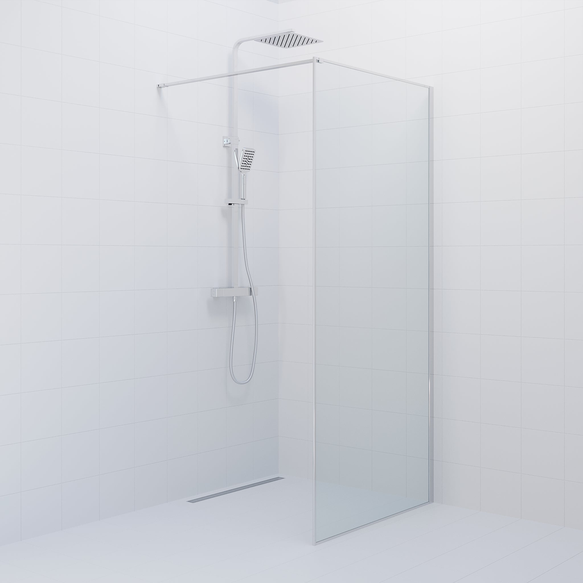 Tulsa, Shower Wall, Chrome - 90 cm - MASTERSTORE - 8595677180794 - Shower Wall - 42 - 090 - 13 - 60 - 02 - 8595677180794