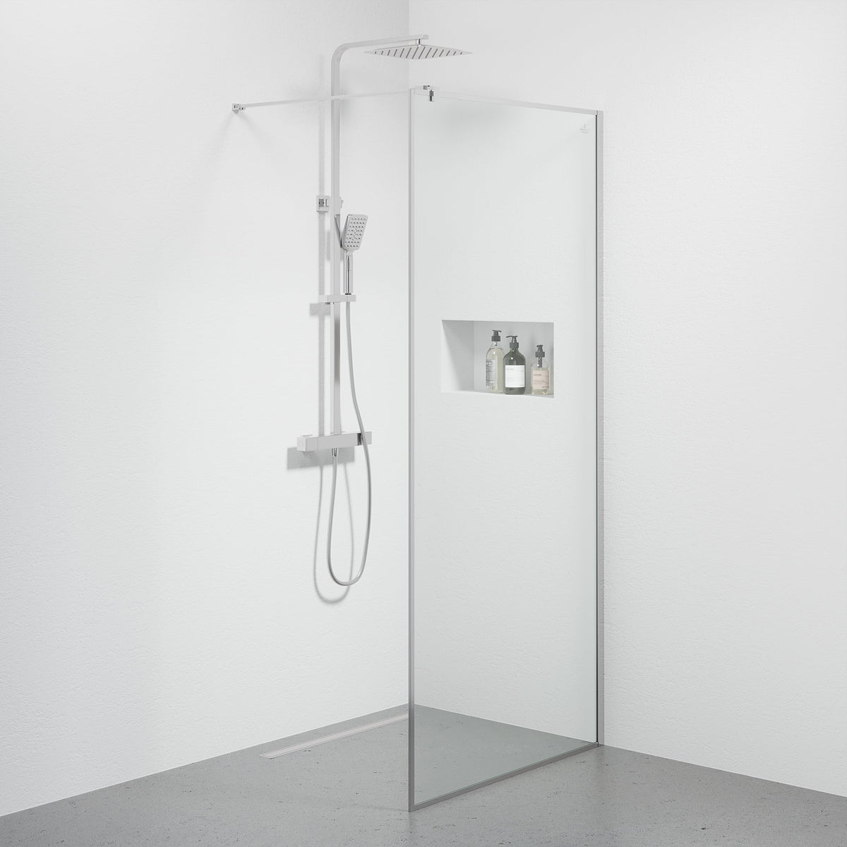 Tulsa, Shower Wall, Chrome - 90 cm - MASTERSTORE - 8595677180794 - Shower Wall - 42 - 090 - 13 - 60 - 02 - 8595677180794