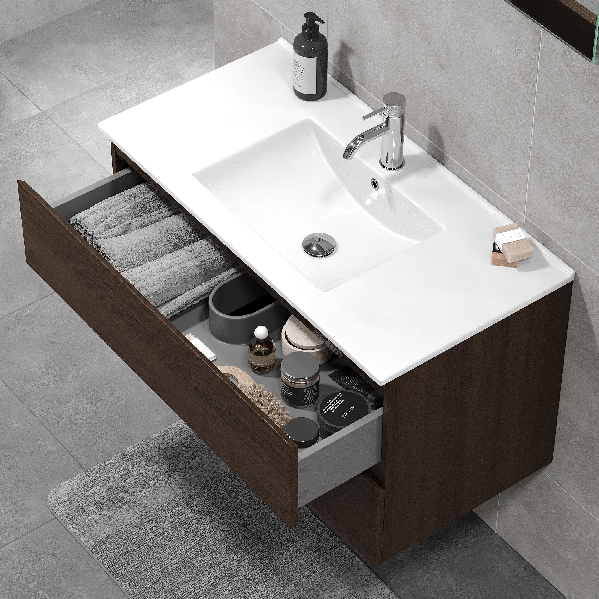 Kenwood, Furniture Set - Code, Walnut - 61 cm - MASTERSTORE - 8595677181050 - Furniture Set - Code - 80 - 060 - 04 - 84 - 01 - 8595677181050