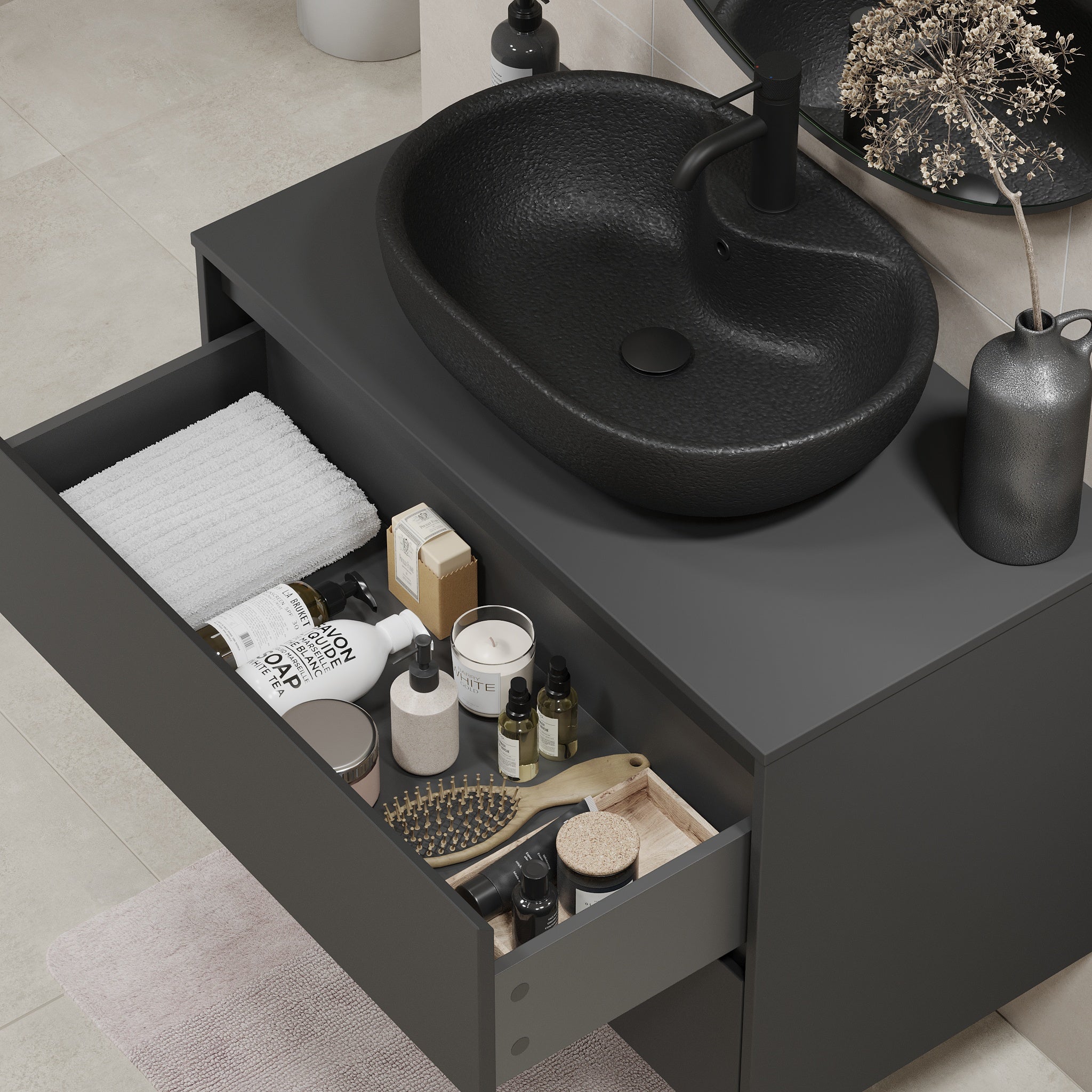 Seiland, Furniture Set - Code, Grey Anthracite - 90 cm - MASTERSTORE - 8595677183788 - Furniture Set - Code - 83 - 090 - 12 - 43 - 40 - 8595677183788