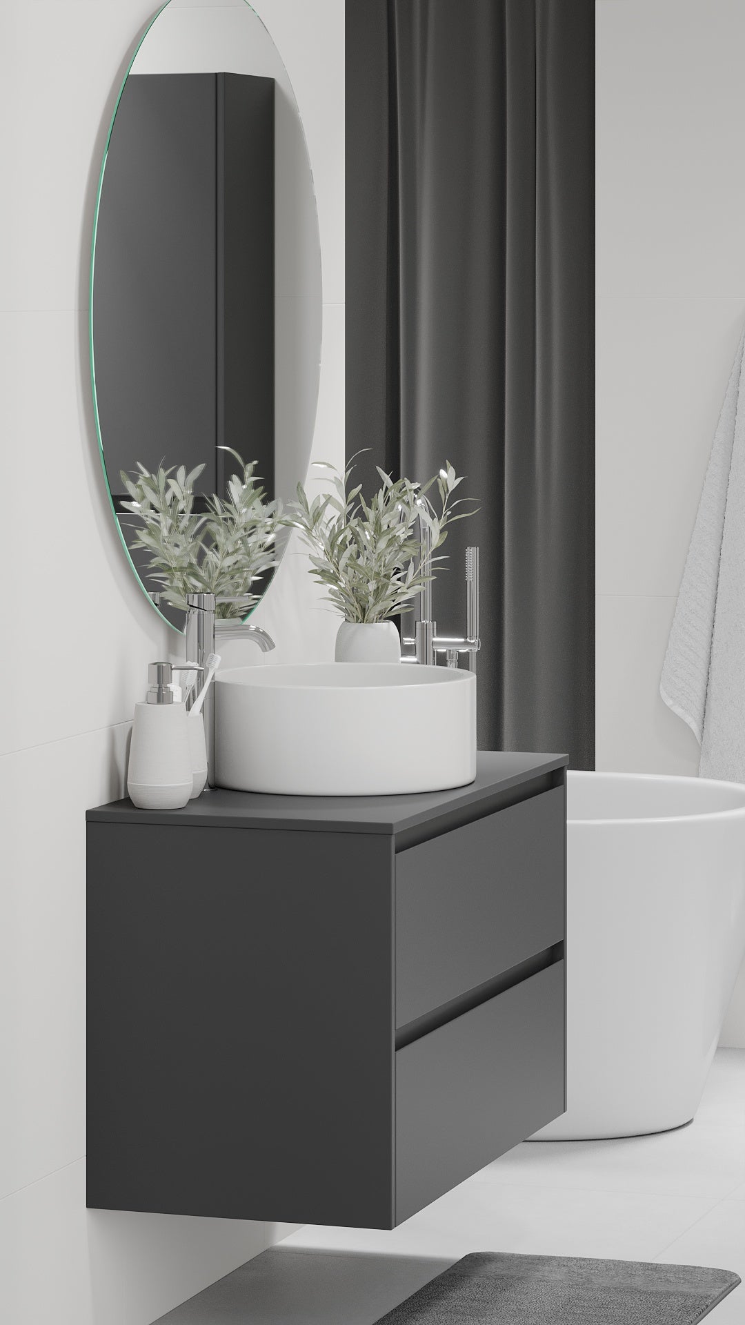 Lofoten, Furniture Set - Code, Grey Anthracite - 90 cm - MASTERSTORE - 8595677183931 - Furniture Set - Code - 83 - 090 - 42 - 43 - 40 - 8595677183931