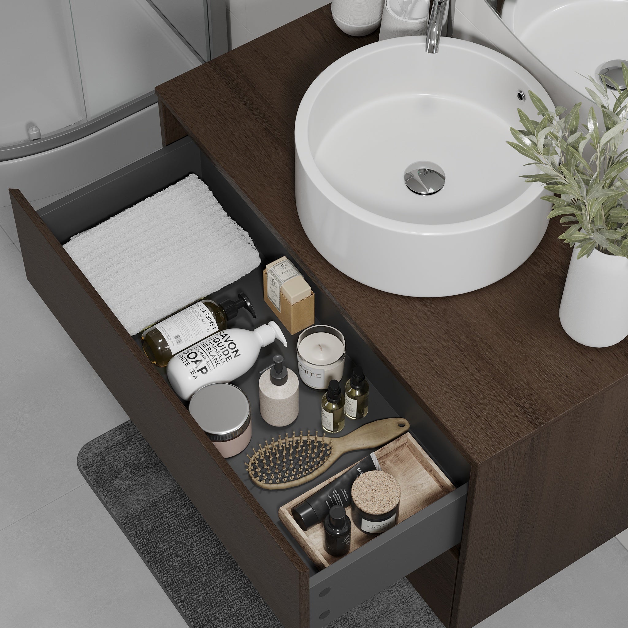 Lofoten, Furniture Set - Code, Walnut - 60 cm - MASTERSTORE - 8595677183948 - Furniture Set - Code - 83 - 060 - 42 - 84 - 40 - 8595677183948