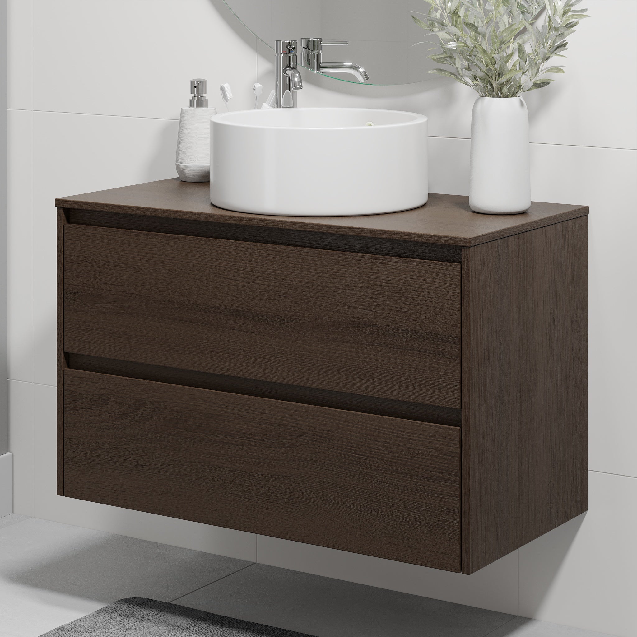 Lofoten, Furniture Set - Code, Walnut - 90 cm - MASTERSTORE - 8595677183955 - Furniture Set - Code - 83 - 090 - 42 - 84 - 40 - 8595677183955