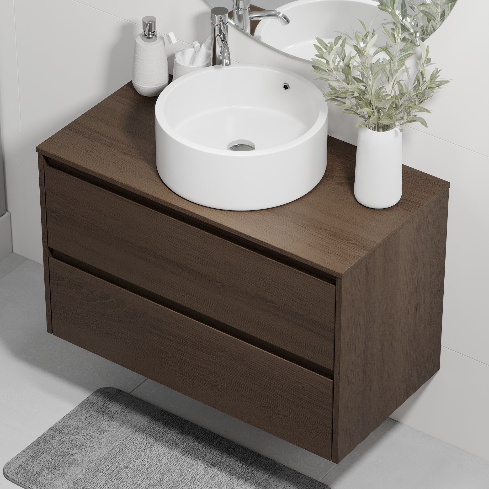 Lofoten, Furniture Set - Code, Walnut - 90 cm - MASTERSTORE - 8595677183955 - Furniture Set - Code - 83 - 090 - 42 - 84 - 40 - 8595677183955
