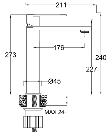 Tårnby, Mixer - Wash Basin, Black Mat - 3,5 cm - MASTERSTORE - 8595677184532 - Mixer - Wash Basin - 28-027-02-02-02 - 8595677184532