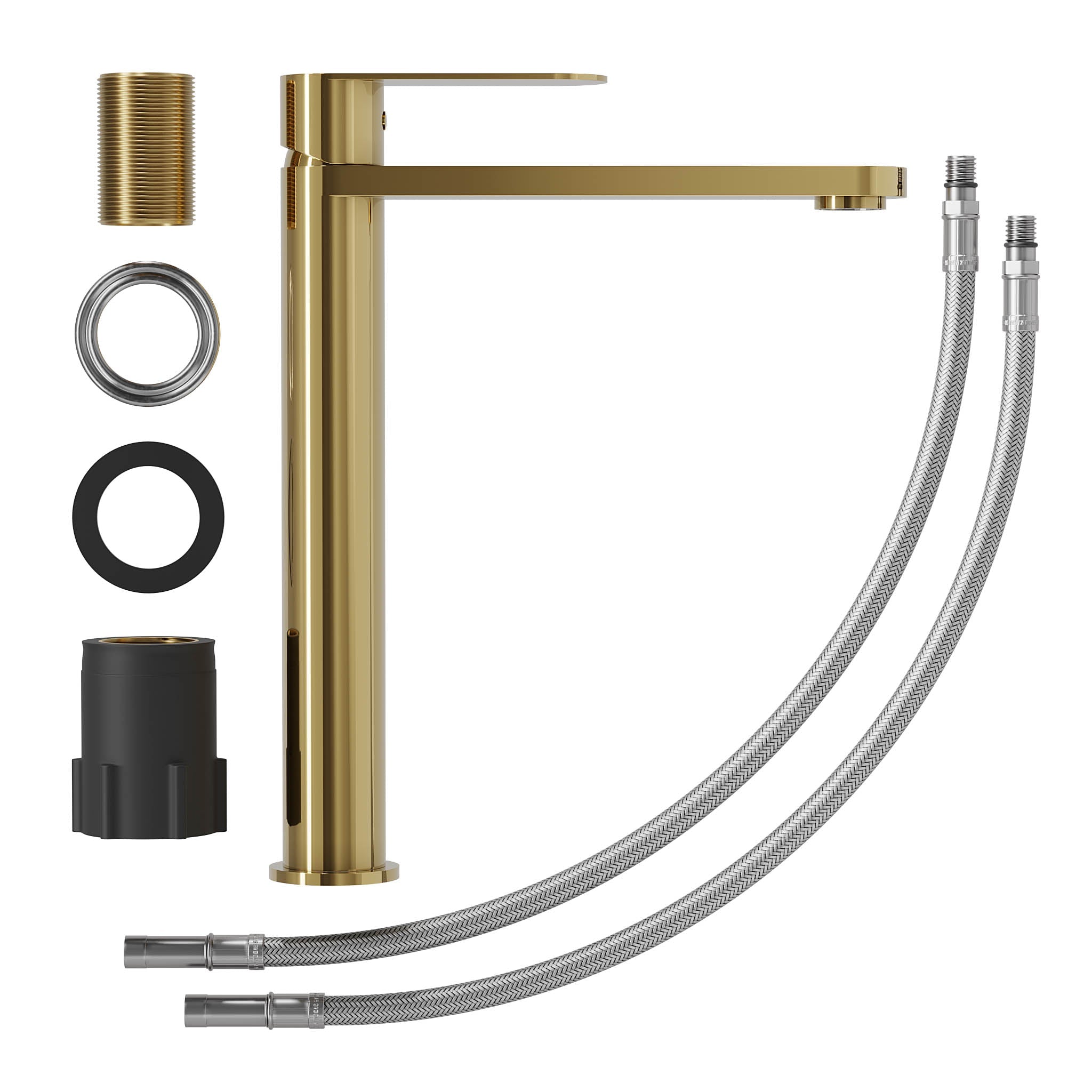 Tvättställsblandare med modern design - hög modell 27,3 cm - matt borstad mässing - Tårnby - Tvättställsblandare - Tårnby, Mixer - Wash Basin, Brass Mat - 3,5 cm - MASTERSTORE - 8595677184549 - Mixer - Wash Basin - 28 - 027 - 02 - 70 - 02 - 8595677184549 -
