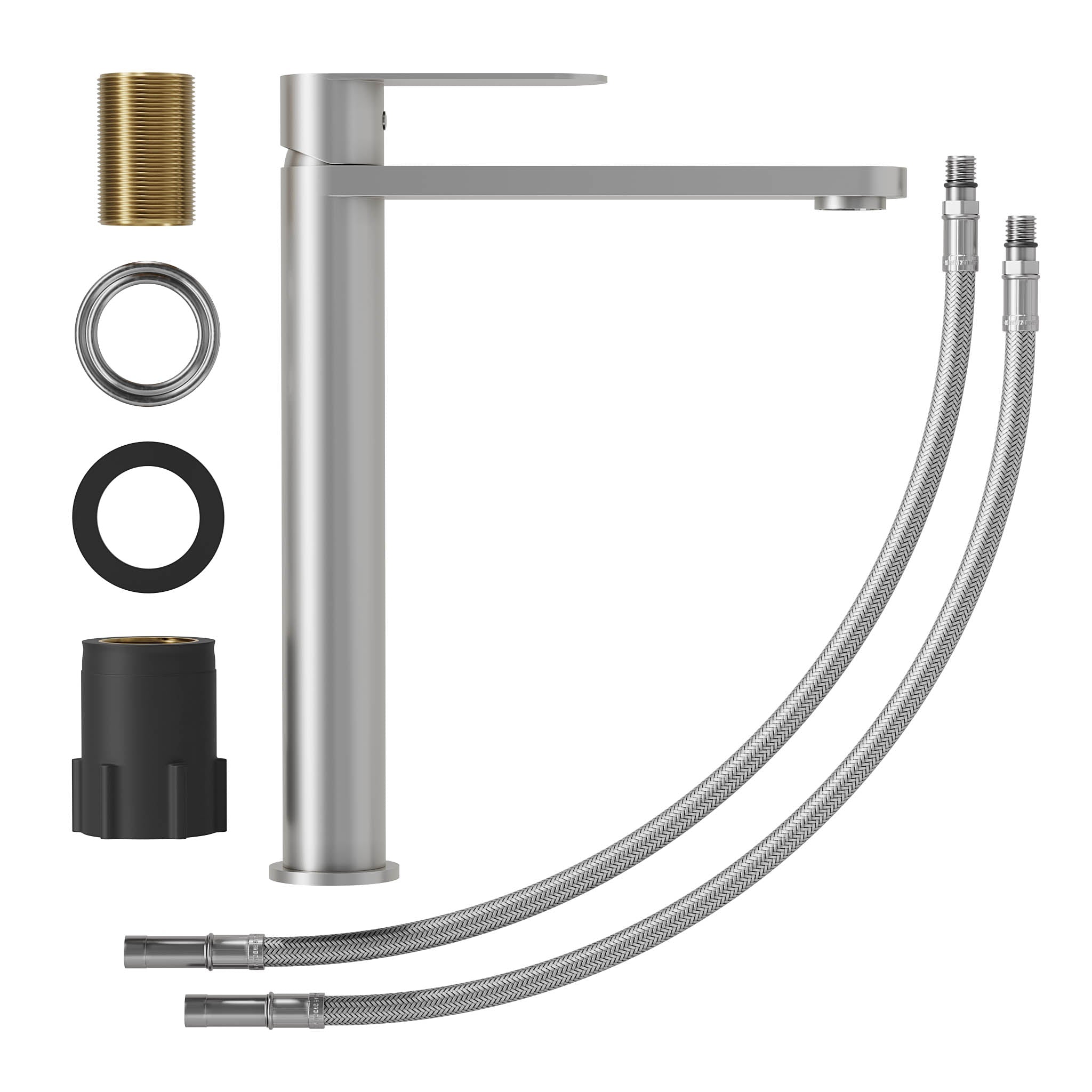 Tvättställsblandare med modern design - hög modell 27,3 cm - matt borstad mässing - Tårnby - Tvättställsblandare - Tårnby, Mixer - Wash Basin, Brass Mat - 3,5 cm - MASTERSTORE - 8595677184549 - Mixer - Wash Basin - 28 - 027 - 02 - 70 - 02 - 8595677184549 -