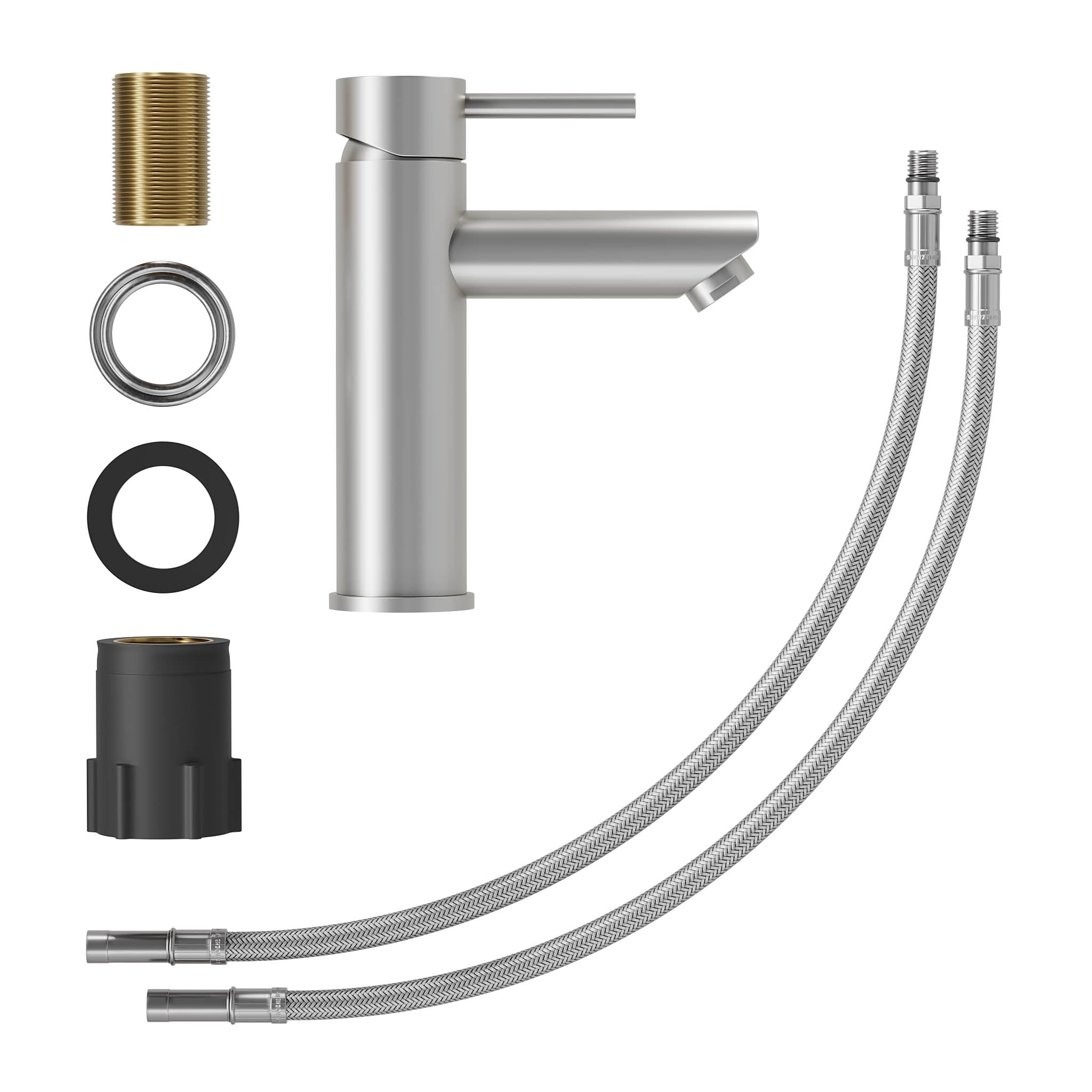 Tvättställsblandare rund 17,8 cm - borstat stål - Ringsted - Tvättställsblandare - Ringsted, Mixer - Wash Basin, Stainless - 4,5 cm - MASTERSTORE - 8595677184662 - Mixer - Wash Basin - 28 - 017 - 03 - 71 - 02 - 8595677184662 -