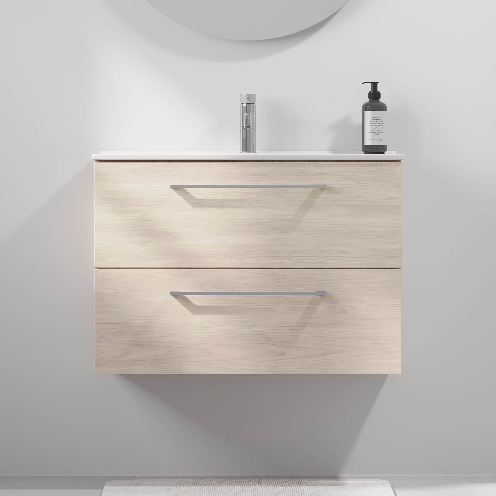 Magnor Badrumsmöbel Slimline med Lådor, Ljus Trä