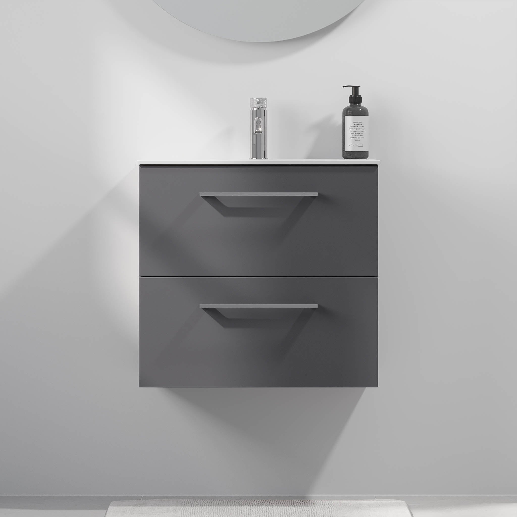 Hamar Badrumsmöbel Slimline, Antracitgrå