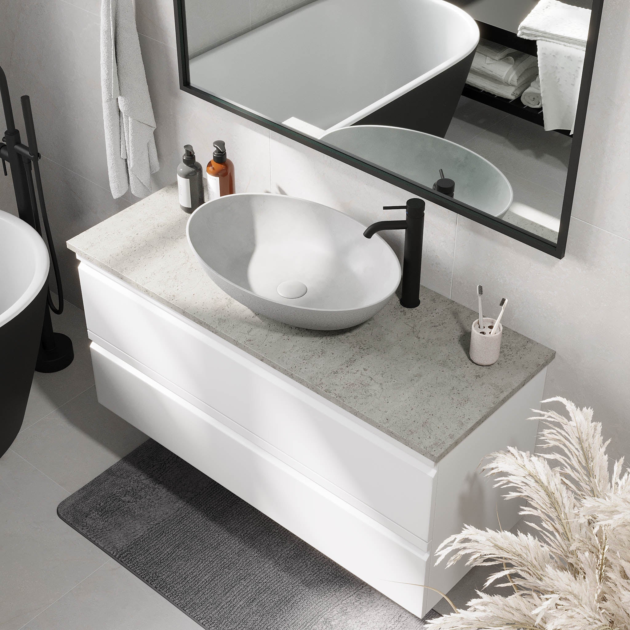 Odda, Furniture Set - Code, White Mat - 120 cm - MASTERSTORE - 8595677191233 - Furniture Set - Code - 74 - 120 - 16 - 01 - 42 - 8595677191233