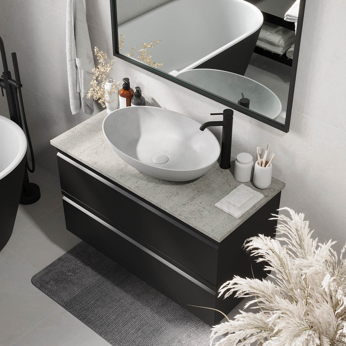 Odda, Furniture Set - Code, Black Mat - 120 cm - MASTERSTORE - 8595677191271 - Furniture Set - Code - 74 - 120 - 16 - 02 - 40 - 8595677191271