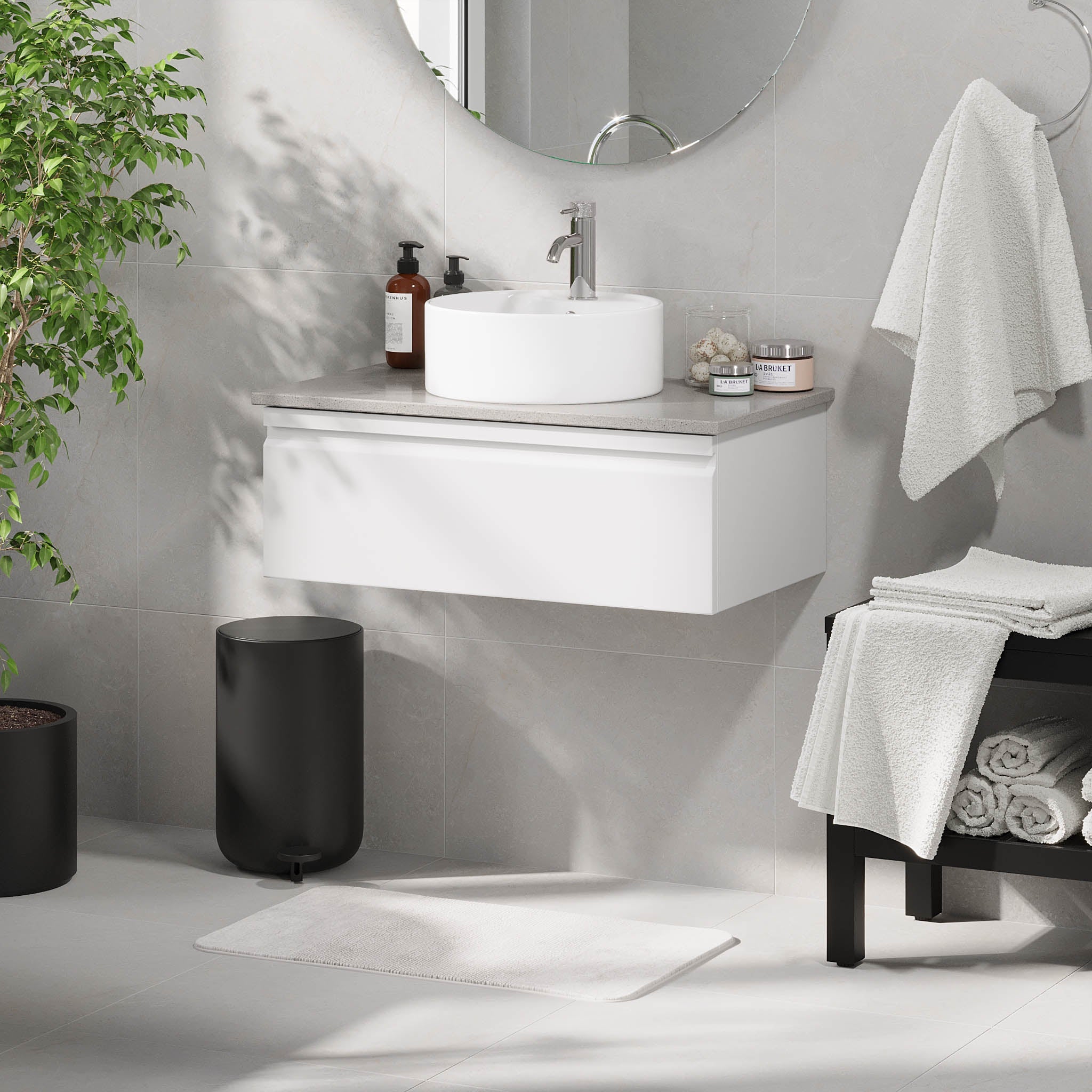 Mirage, Furniture Set - Code, White Mat - 80 cm - MASTERSTORE - 8595677192599 - Furniture Set - Code - 89 - 080 - 03 - 01 - 40 - 8595677192599