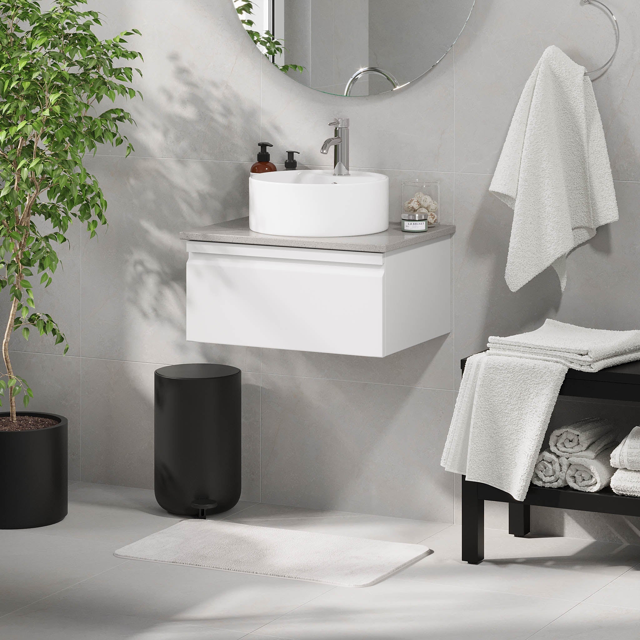 Mirage, Furniture Set - Code, White Mat - 120 cm - MASTERSTORE - 8595677192636 - Furniture Set - Code - 89 - 120 - 03 - 01 - 40 - 8595677192636