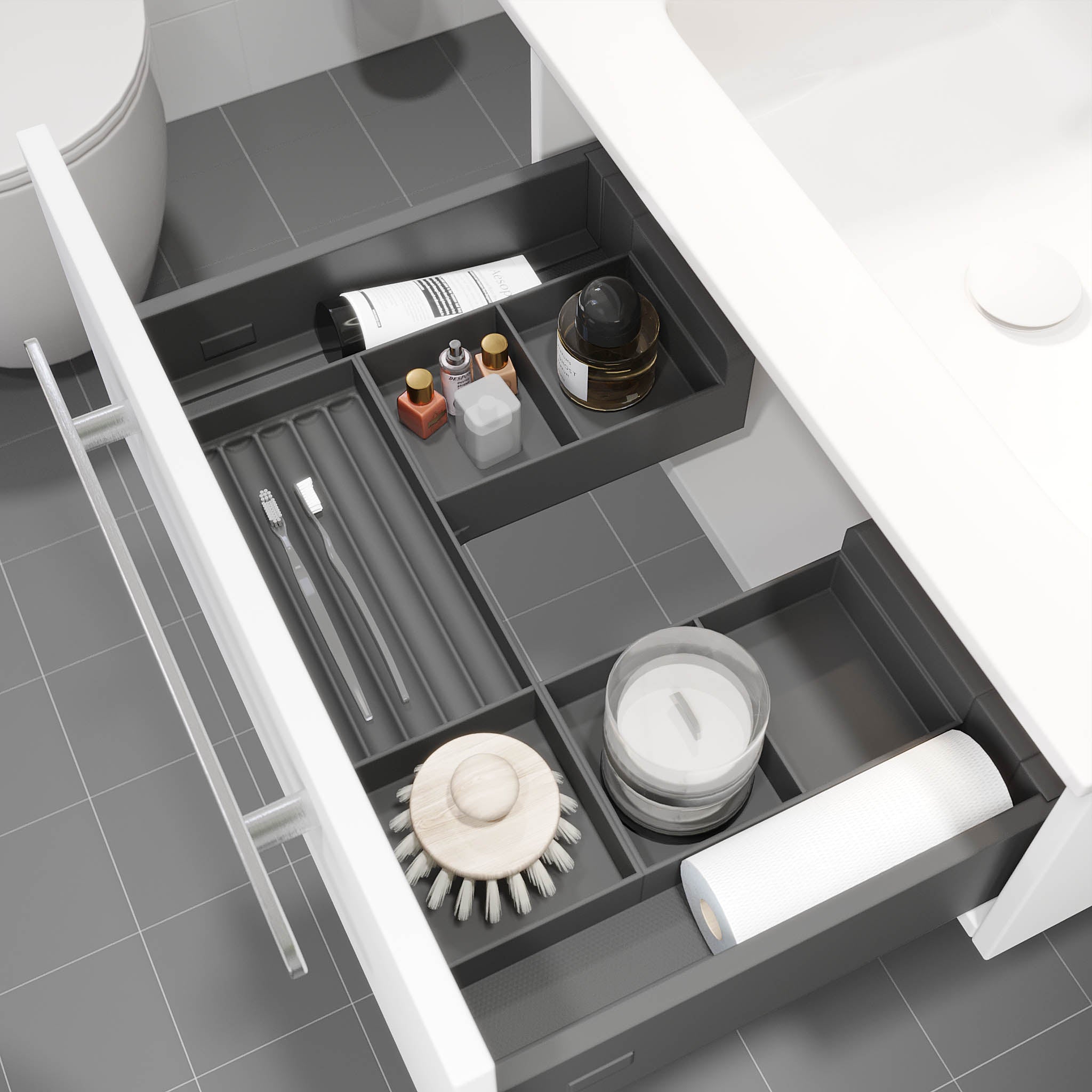 Colina, Furniture Set - Basin & Cabinet, White Mat - 80 cm - MASTERSTORE - 8595677192889 - Furniture Set - Code - 85-080-50-01-40 - 8595677192889