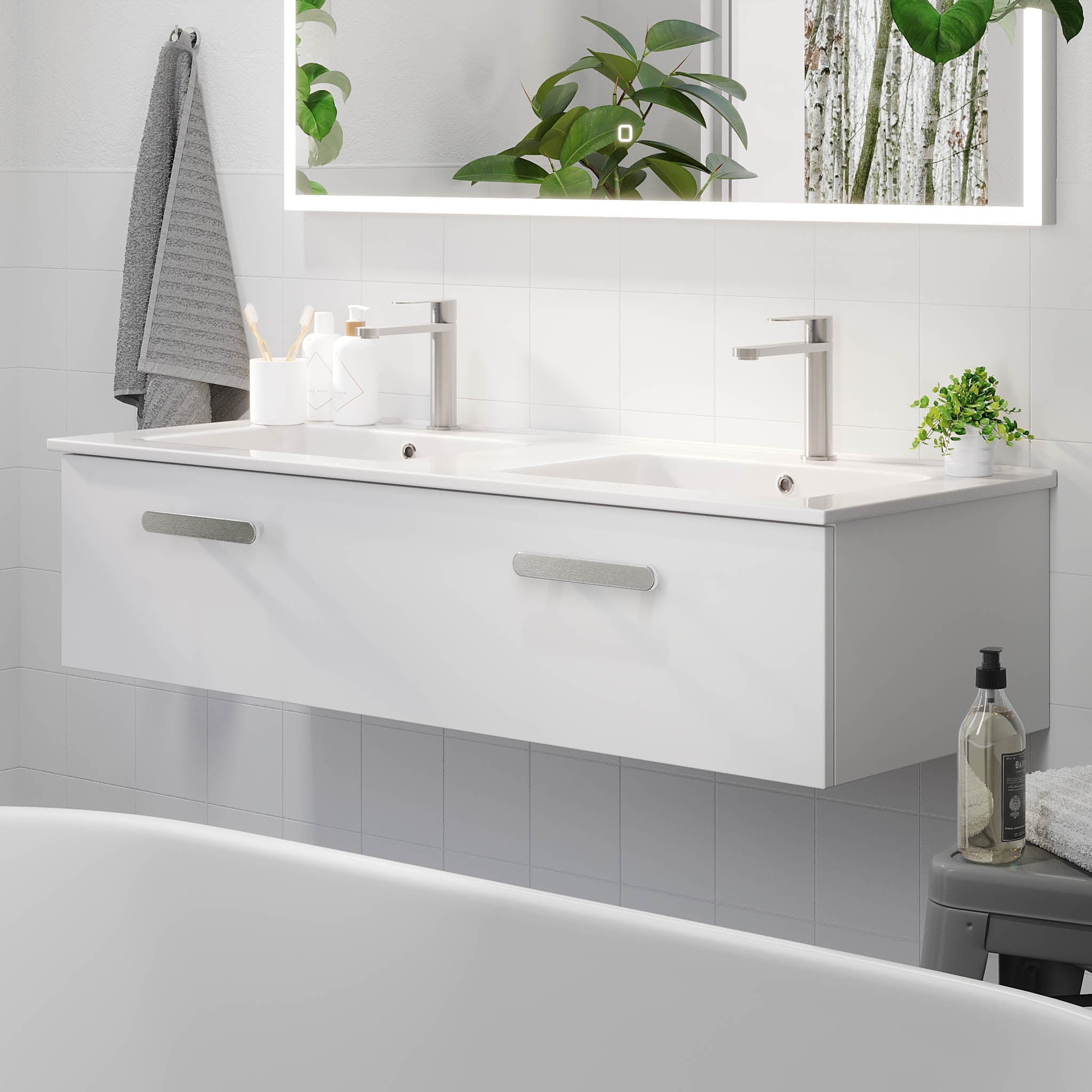 Colina, Furniture Set - Basin & Cabinet, White Mat - 80 cm - MASTERSTORE - 8595677192889 - Furniture Set - Code - 85-080-50-01-40 - 8595677192889