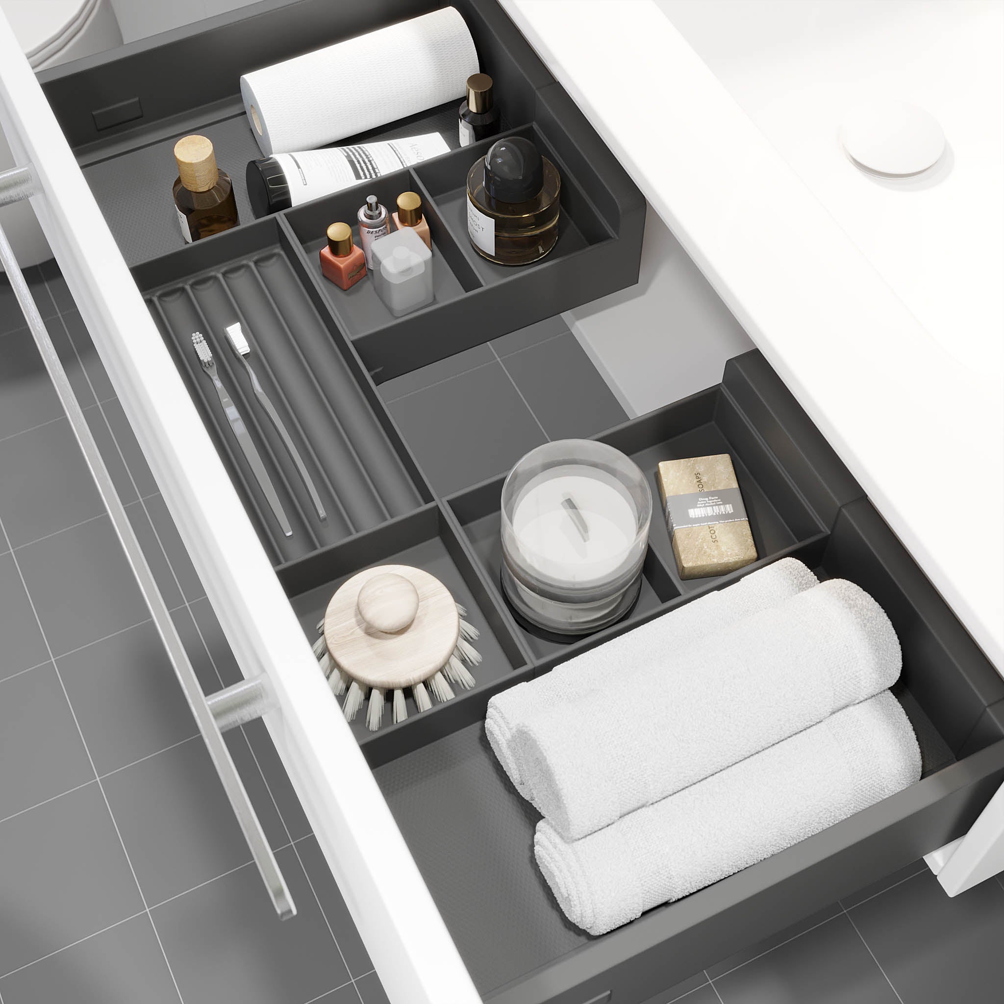 Colina, Furniture Set - Basin & Cabinet, White Mat - 80 cm - MASTERSTORE - 8595677192889 - Furniture Set - Code - 85-080-50-01-40 - 8595677192889