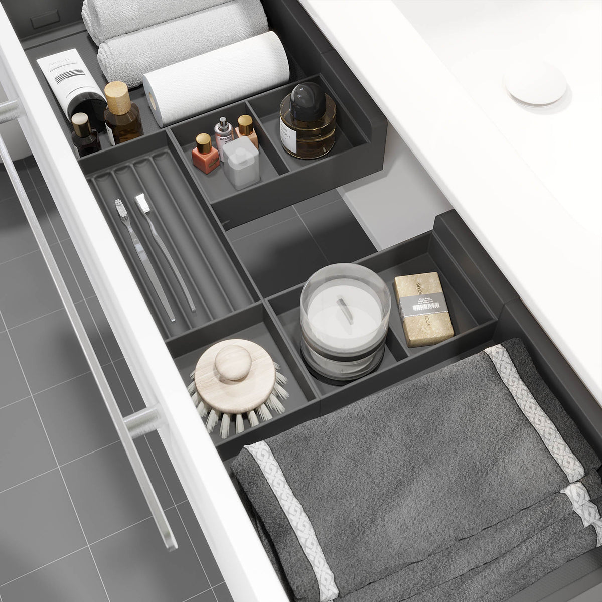 Colina, Furniture Set - Basin & Cabinet, White Mat - 80 cm - MASTERSTORE - 8595677192889 - Furniture Set - Code - 85-080-50-01-40 - 8595677192889