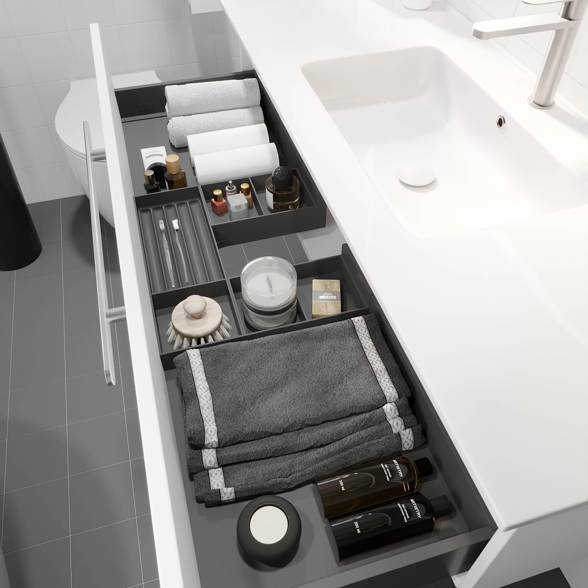 Colina, Furniture Set - Basin & Cabinet, White Mat - 80 cm - MASTERSTORE - 8595677192889 - Furniture Set - Code - 85-080-50-01-40 - 8595677192889