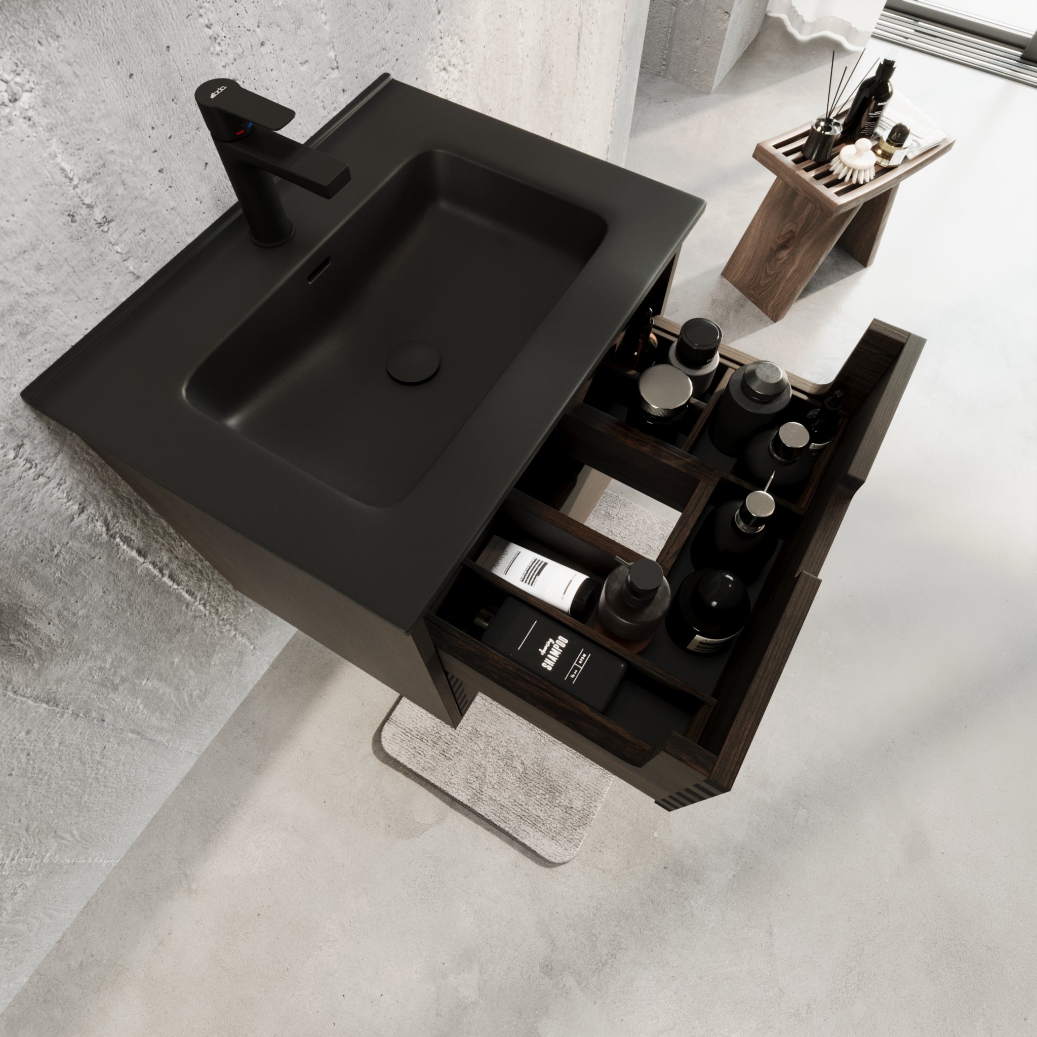 Troldeskoven Badrumsmöbel, Svart Ek