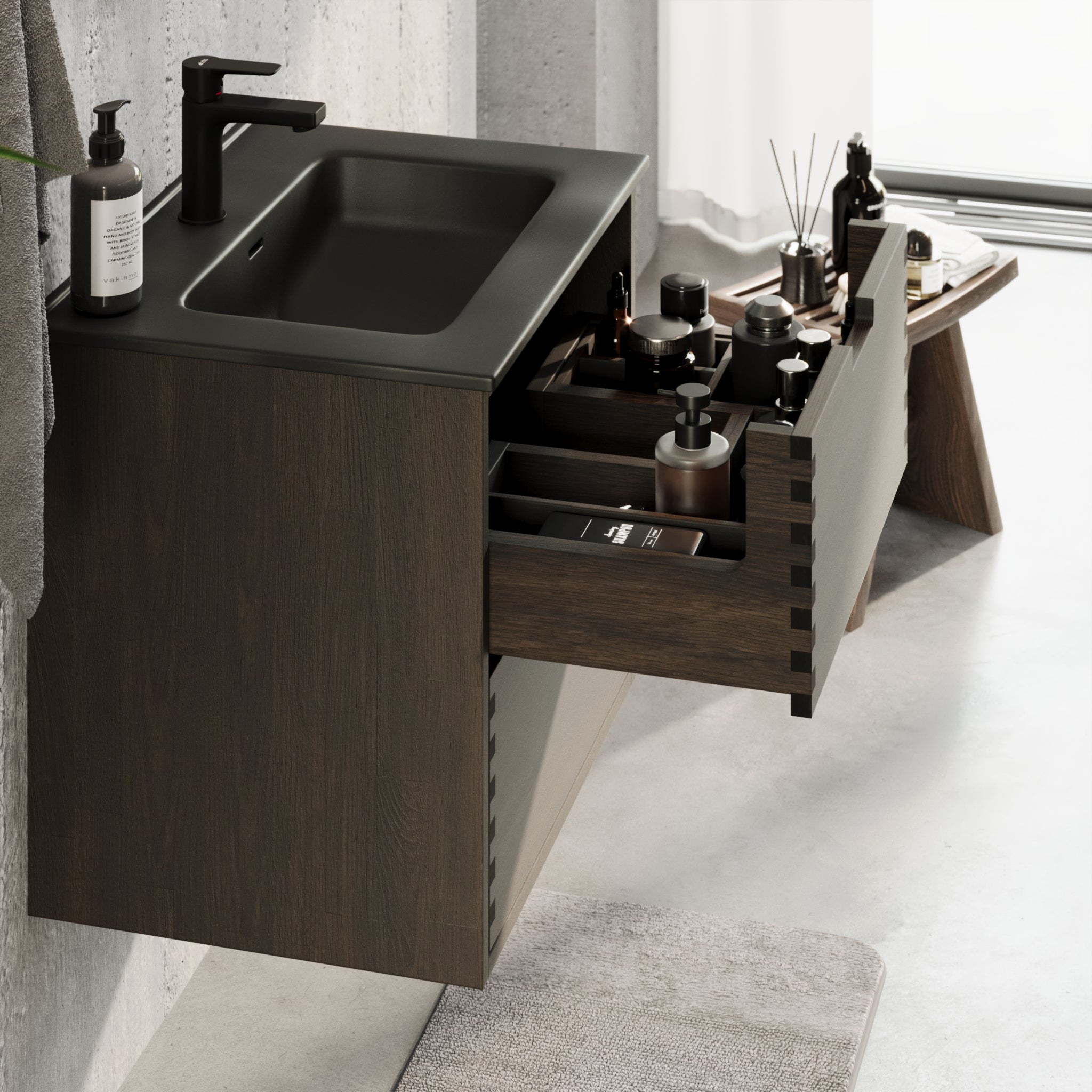 Troldeskoven Badrumsmöbel, Svart Ek