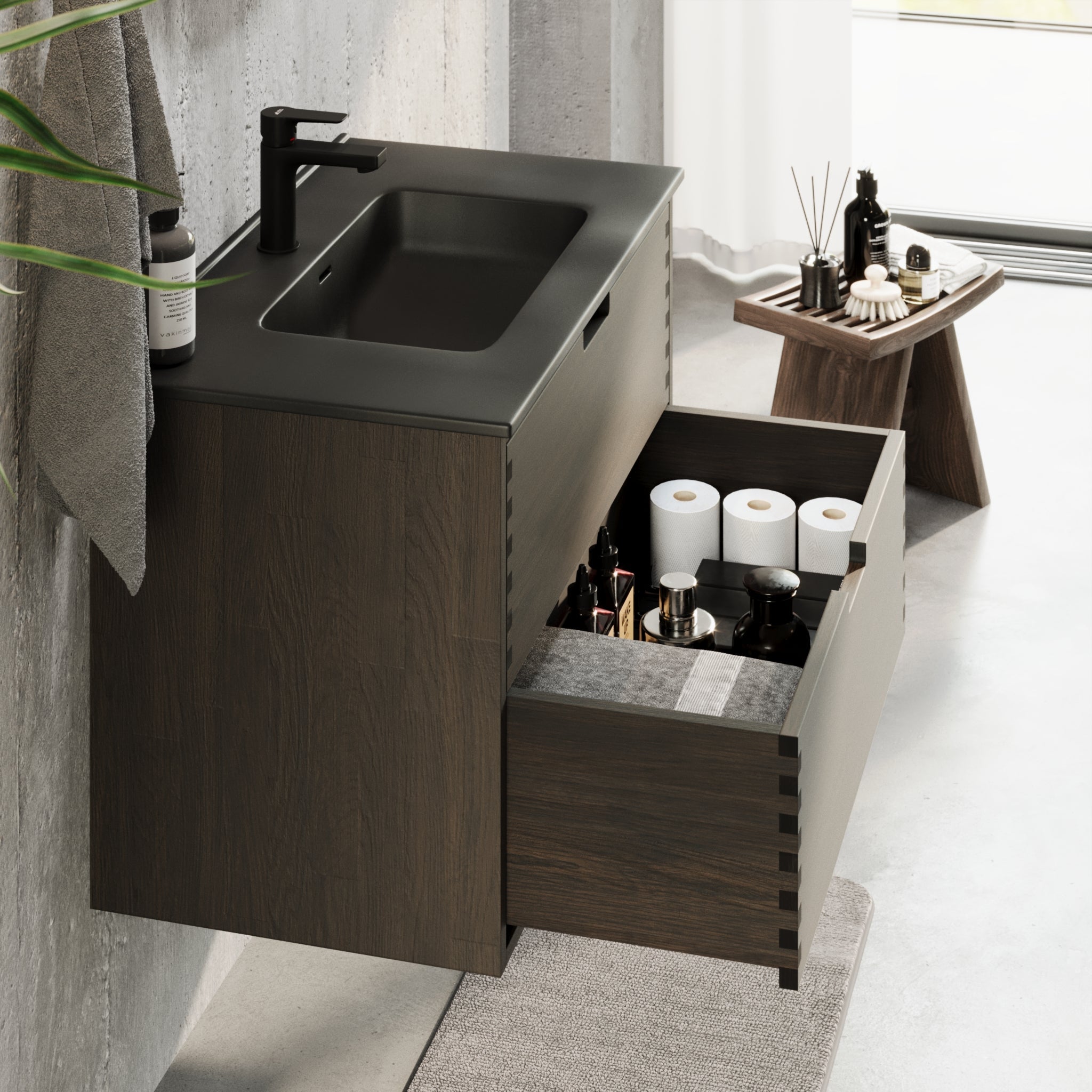 Troldeskoven Badrumsmöbel, Svart Ek